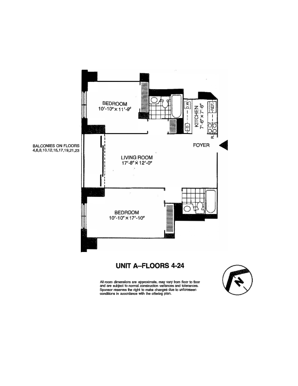 Floorplan for 380 Rector Place, 18A