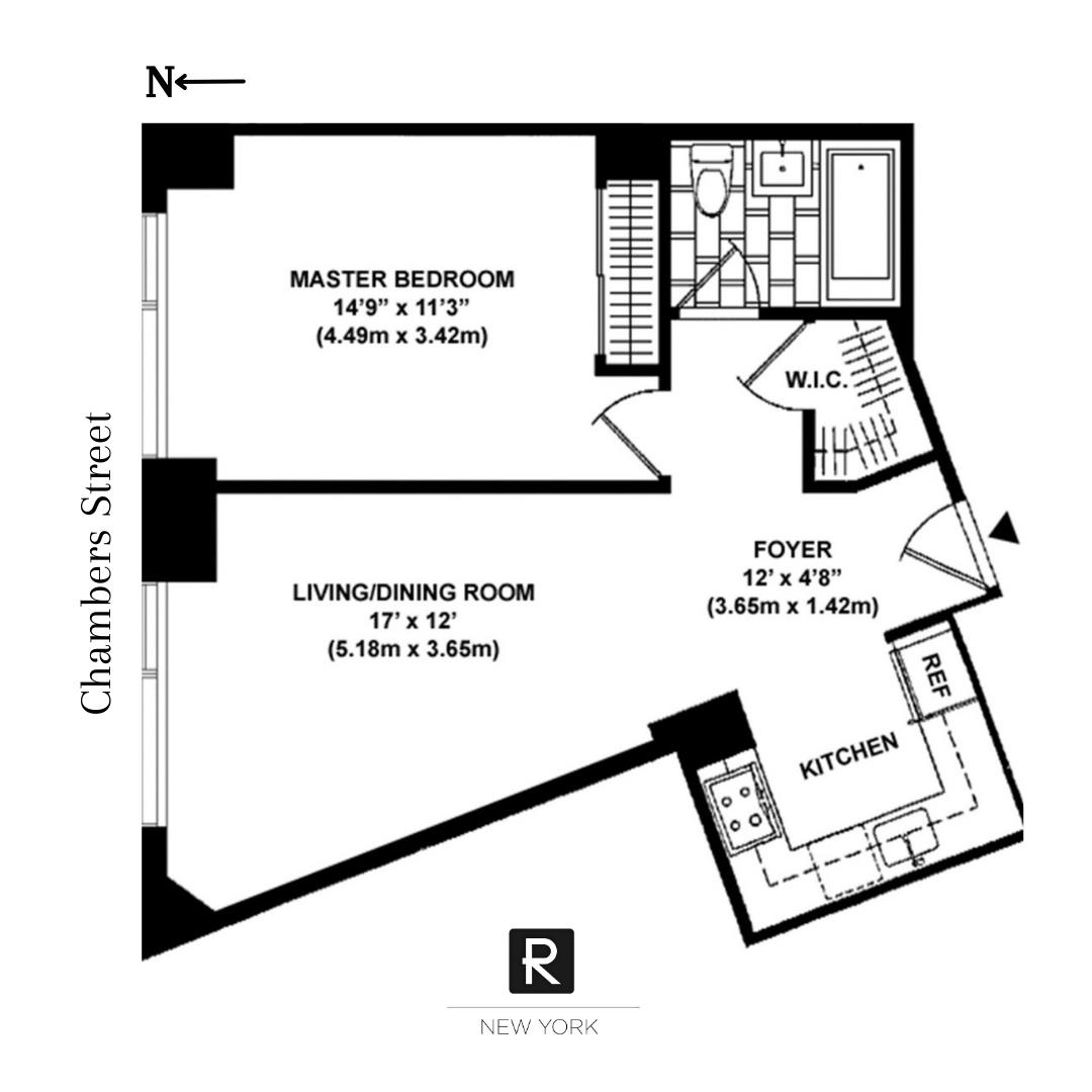 Floorplan for 200 Chambers Street, 7-J