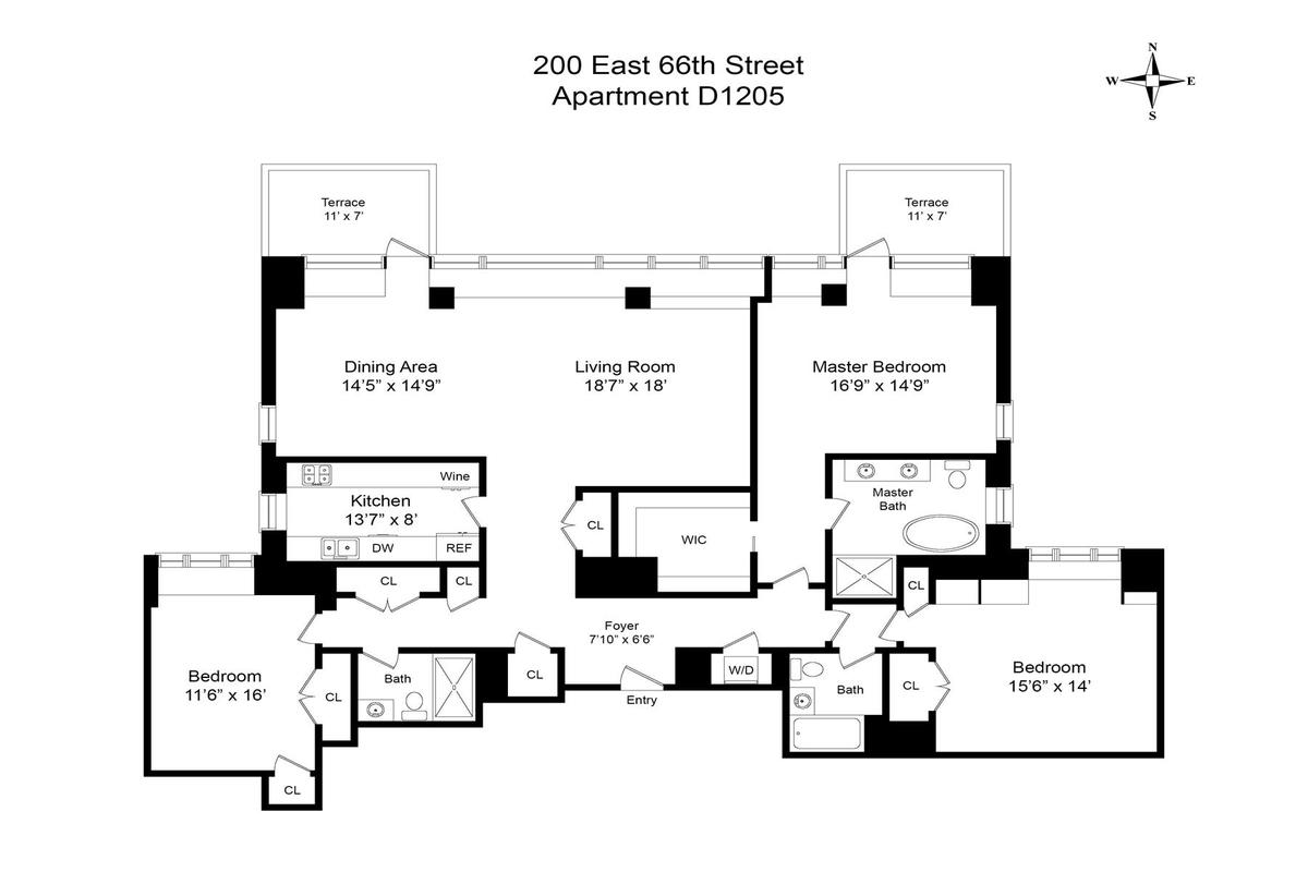 Floorplan for 200 East 66th Street, D1205