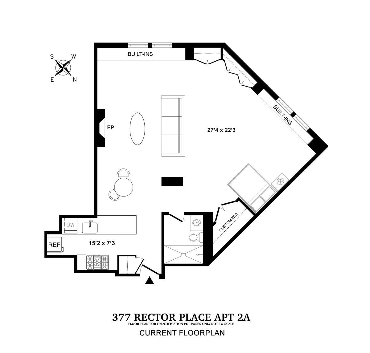 Floorplan for 377 Rector Place, 2-A