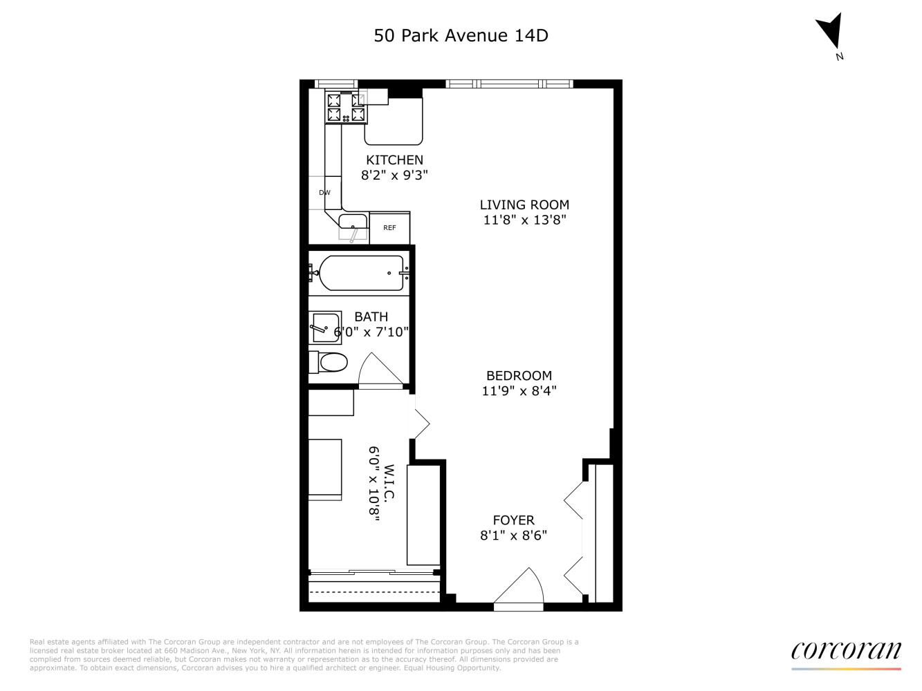 Floorplan for 50 Park Avenue, 14D