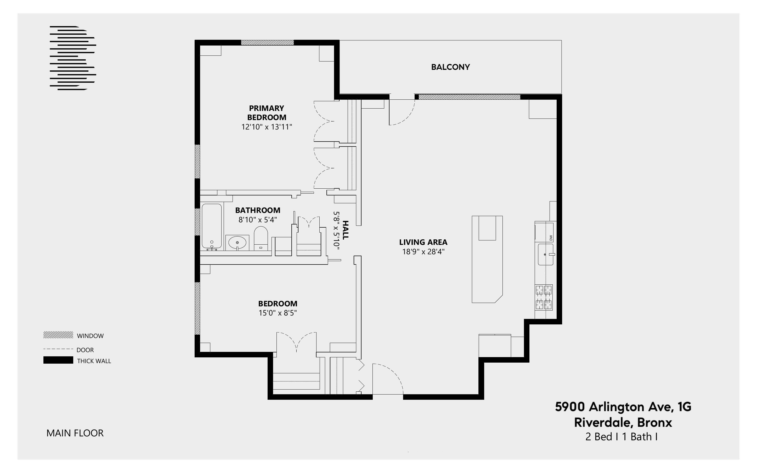 Floorplan for 5900 Arlington Avenue, 1-G