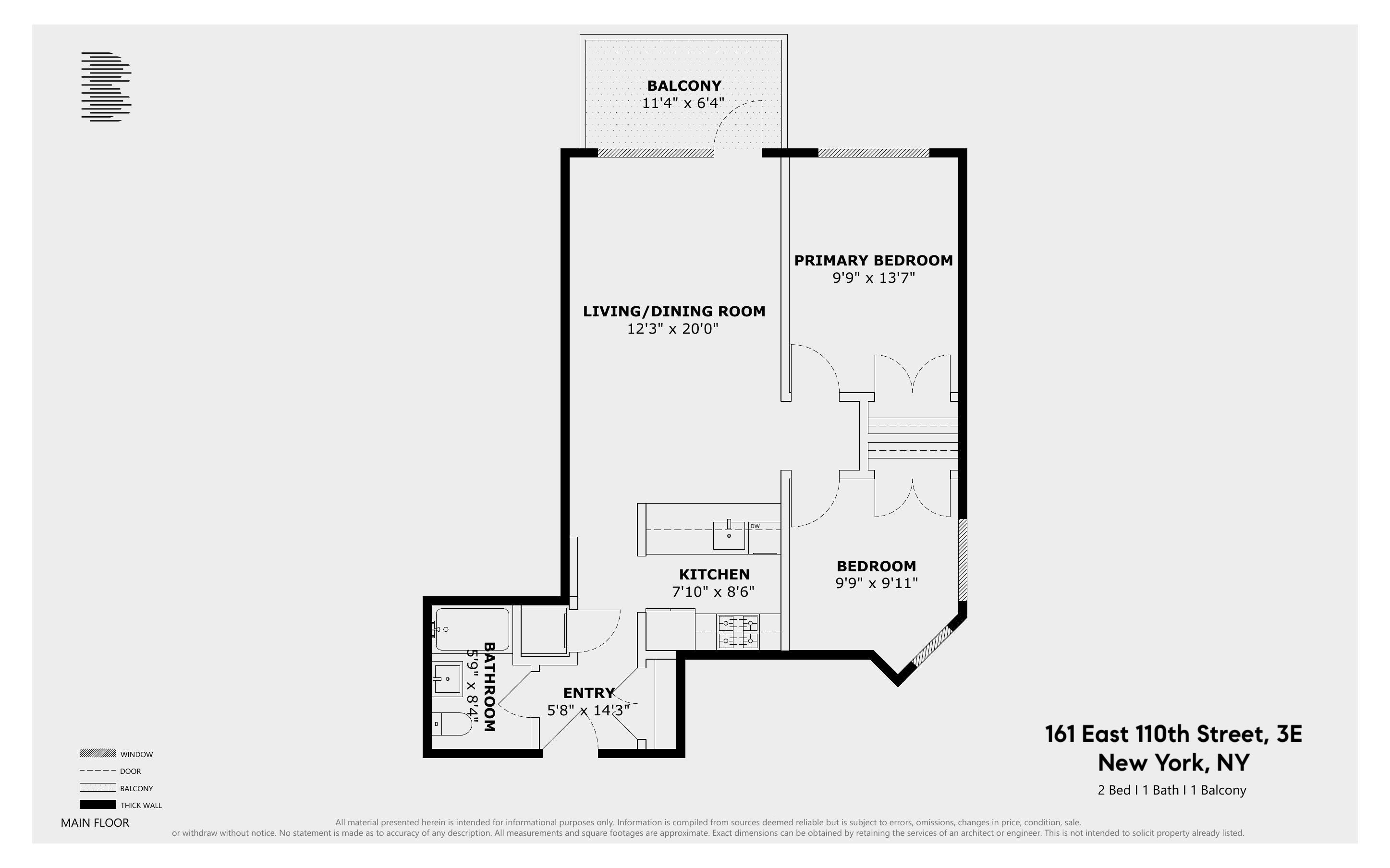 Floorplan for 161 East 110th Street, 3-E