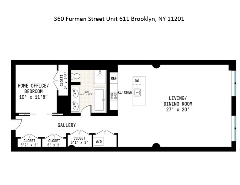 Floorplan for 360 Furman Street, 611