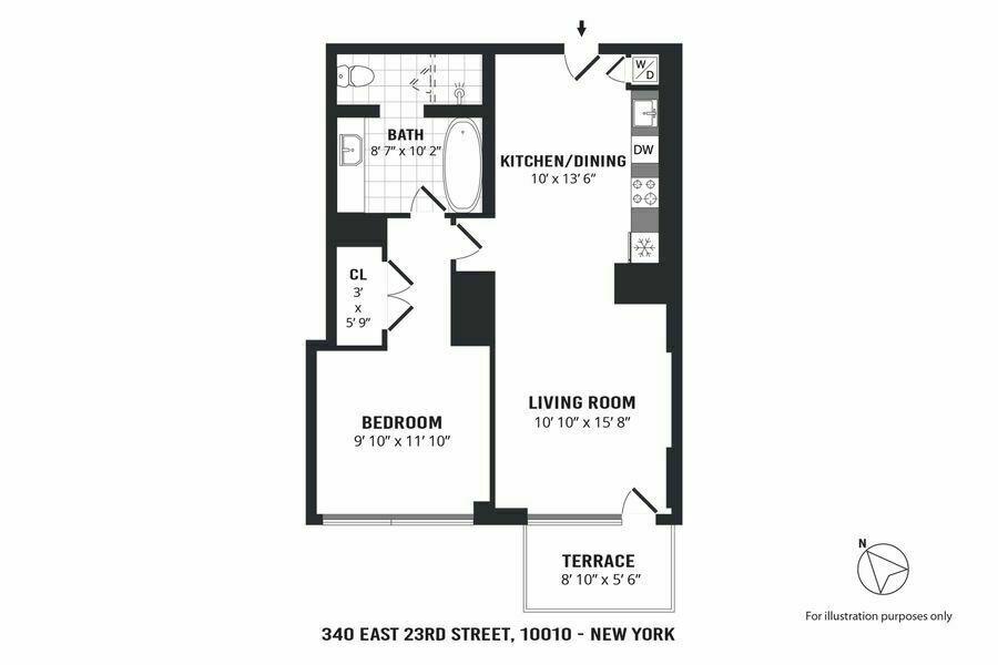 Floorplan for 340 East 23rd Street, 15-C