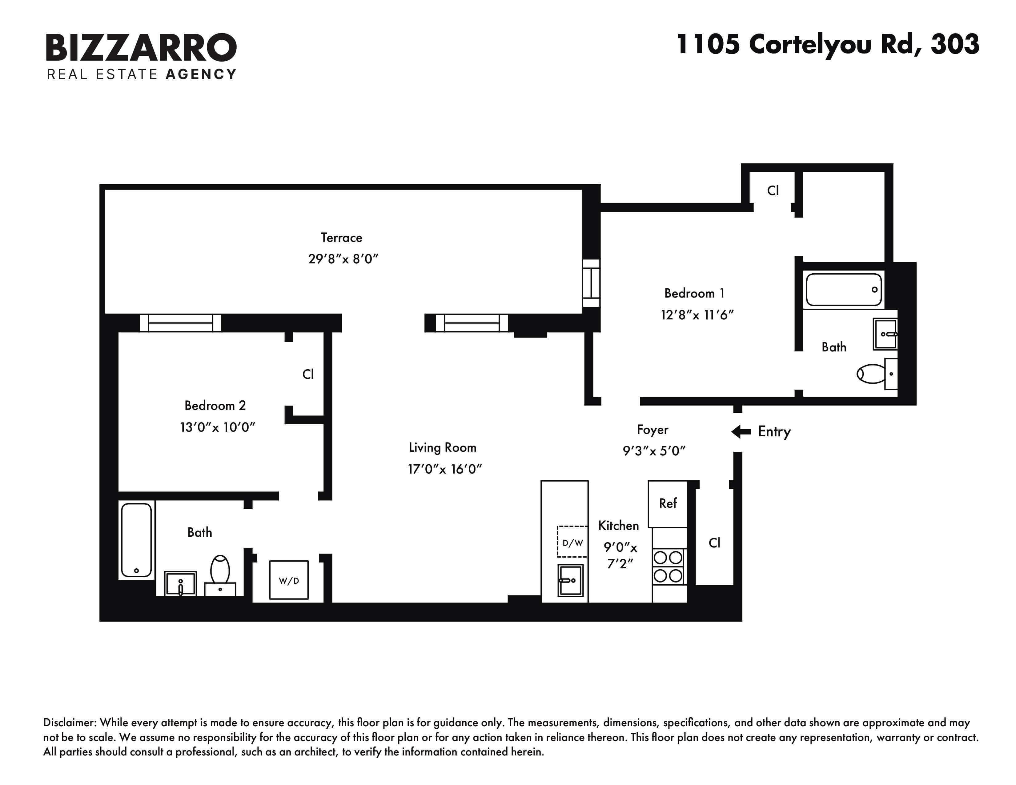 Floorplan for 1105 Cortelyou Road, 303