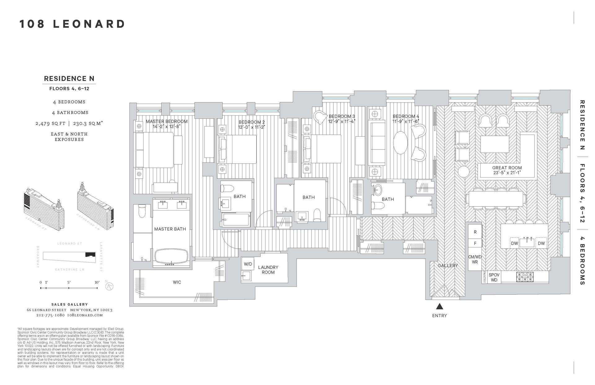 Floorplan for 108 Leonard Street, 8N