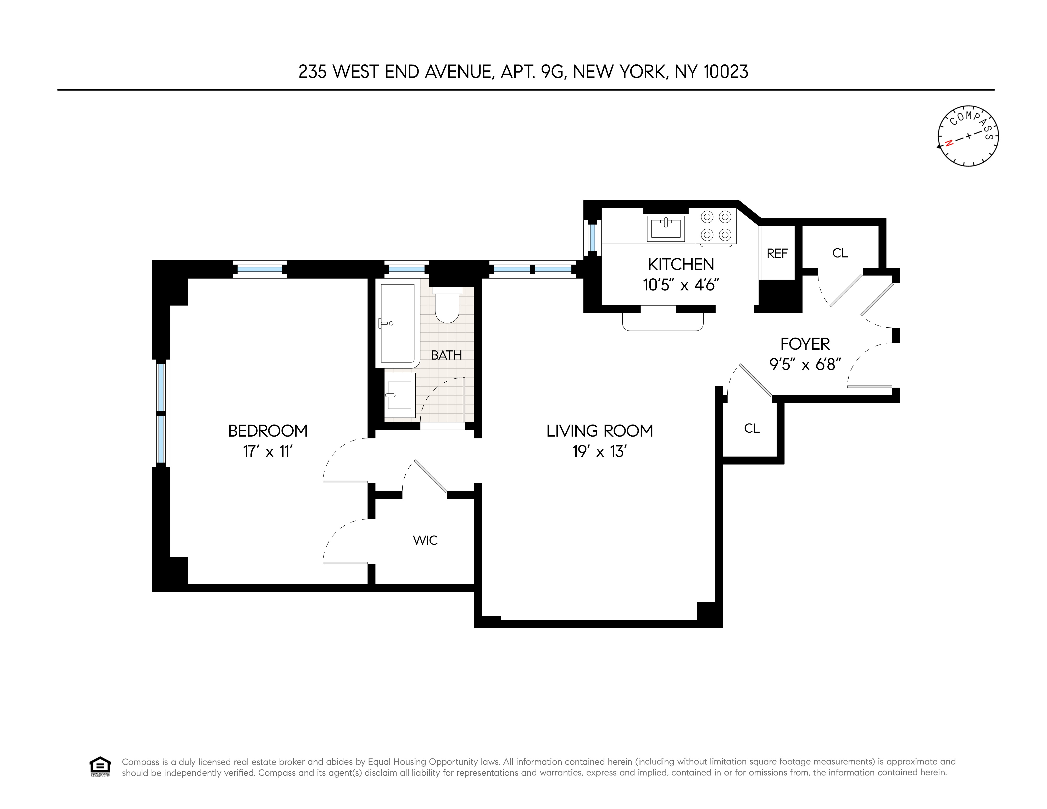 Floorplan for 235 West End Avenue, 9G