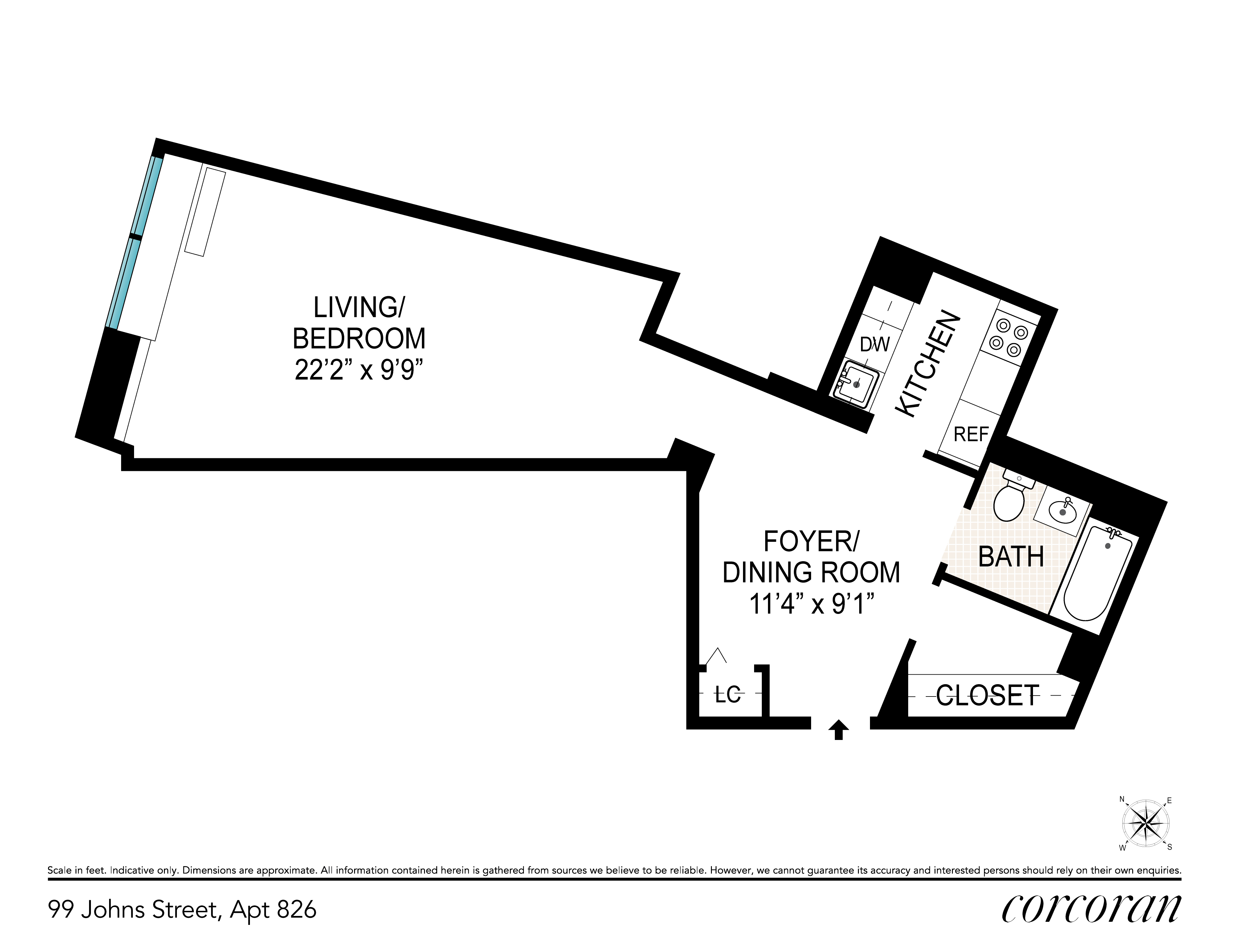 Floorplan for 99 John Street, 826