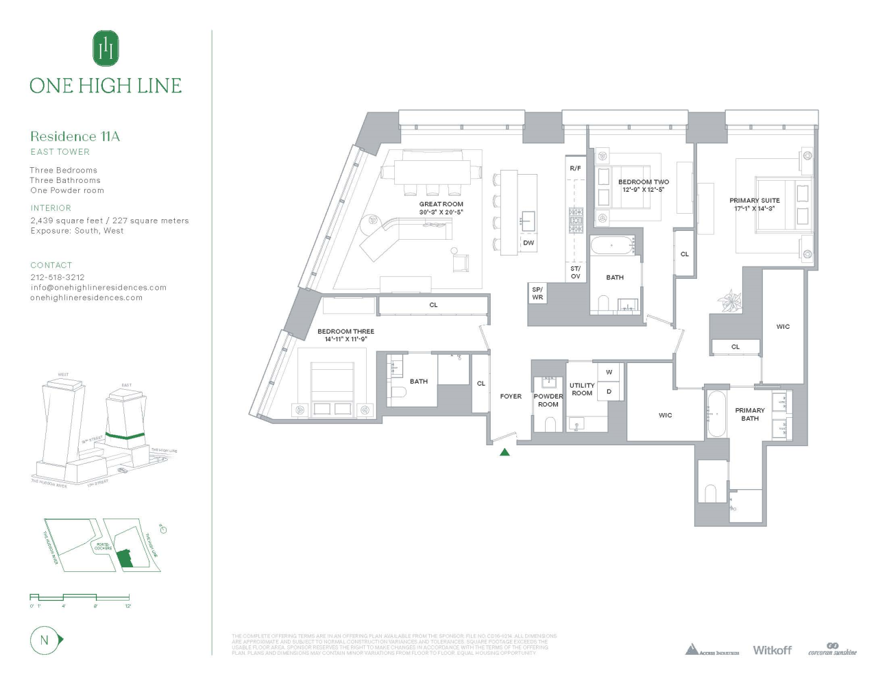 Floorplan for 500 West 18th Street East 11A