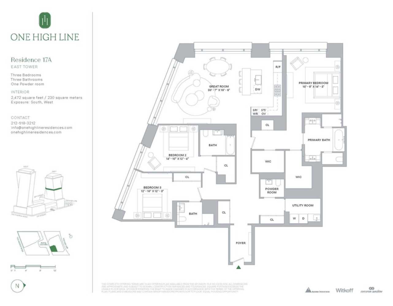 Floorplan for 500 West 18th Street East 17A