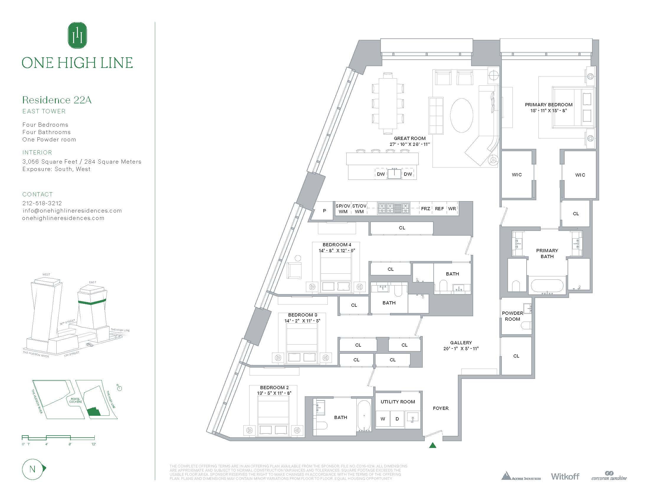 Floorplan for 500 West 18th Street East 22A
