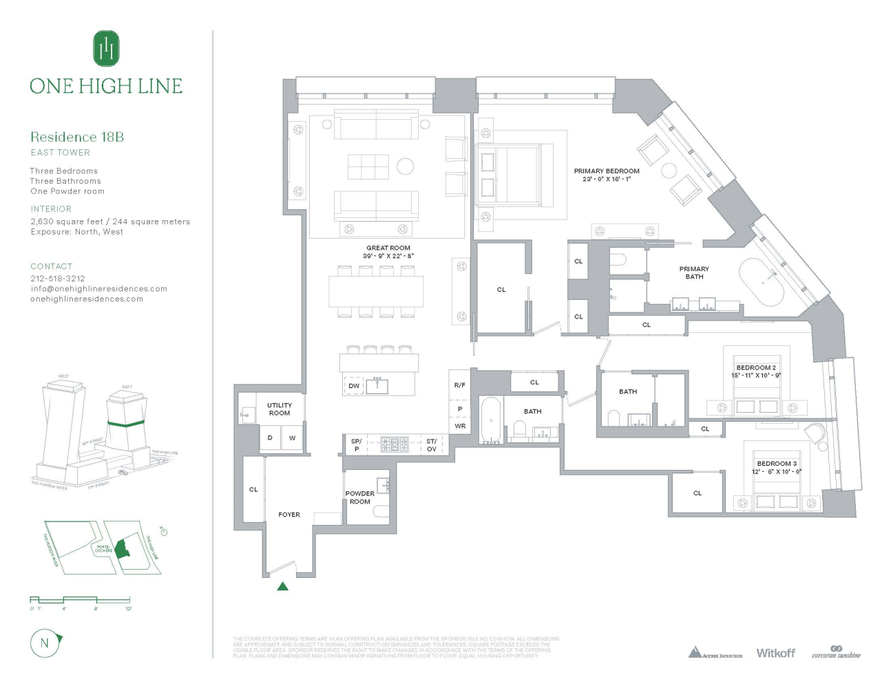 Floorplan for 500 West 18th Street East 18B