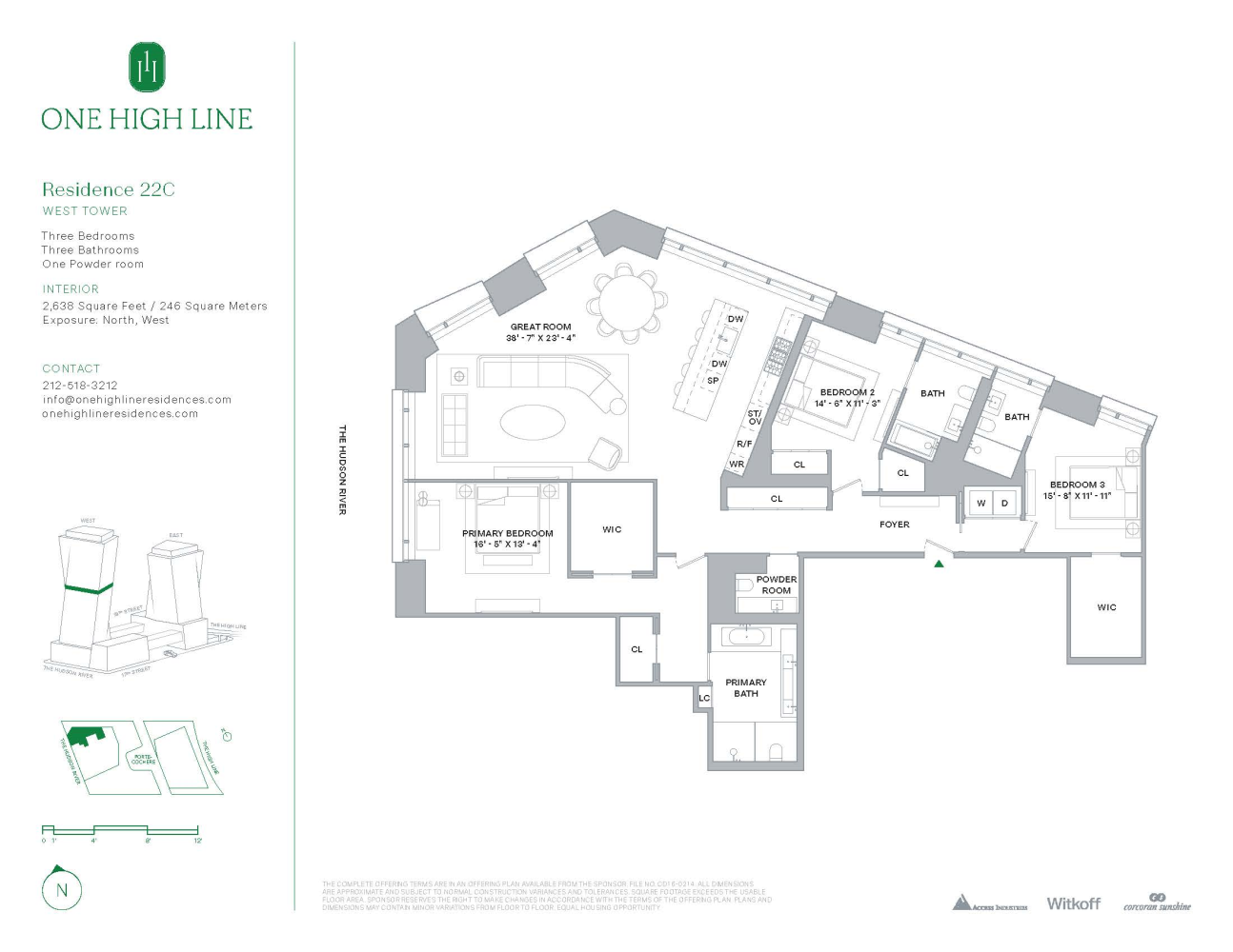 Floorplan for 500 West 18th Street West 22C