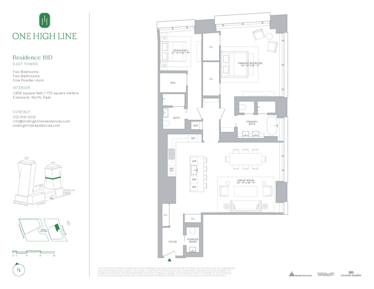 Floorplan for 500 West 18th Street East 18D