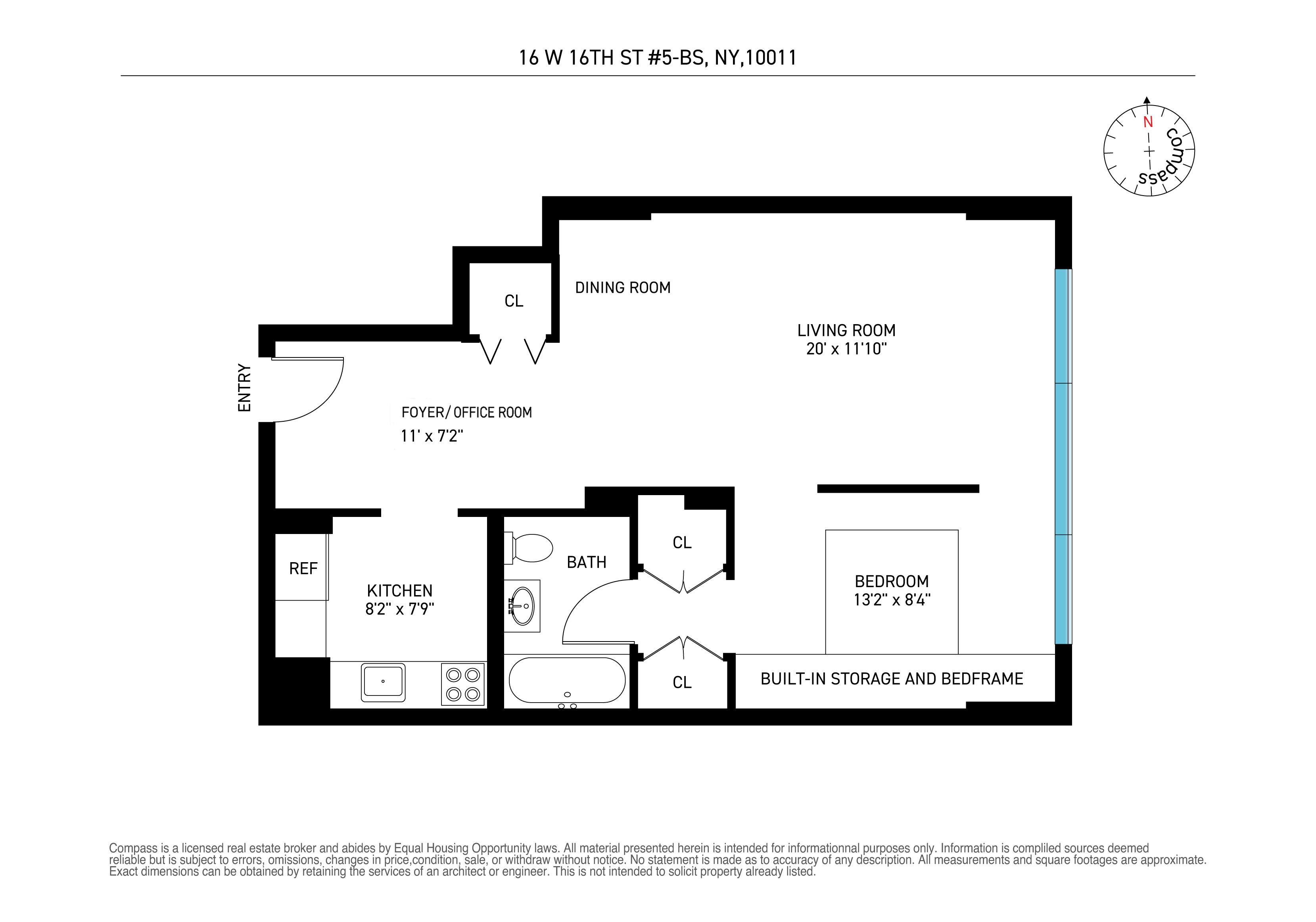 Floorplan for 16 West 16th Street, 5BS