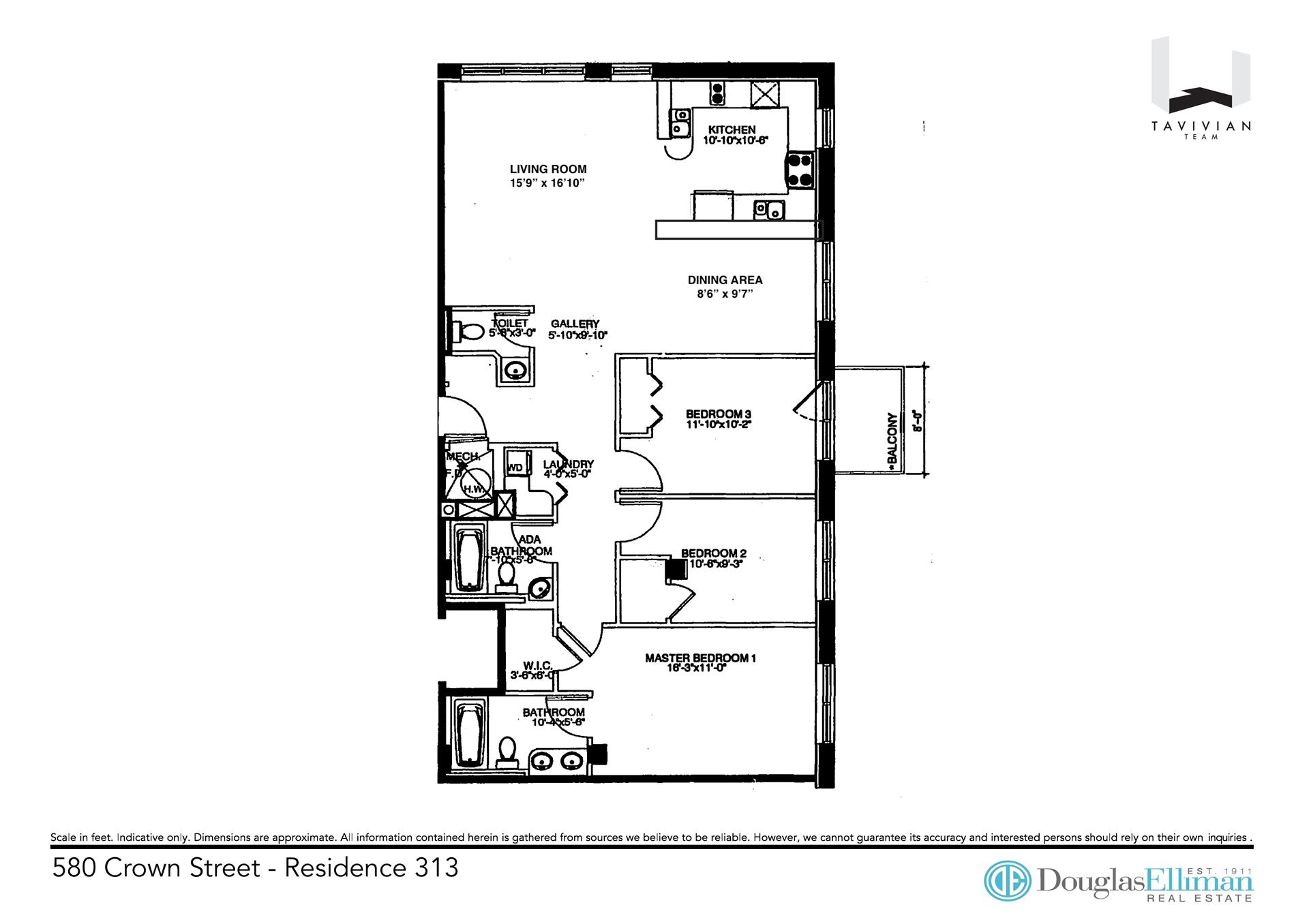 Floorplan for 580 Crown Street, 313
