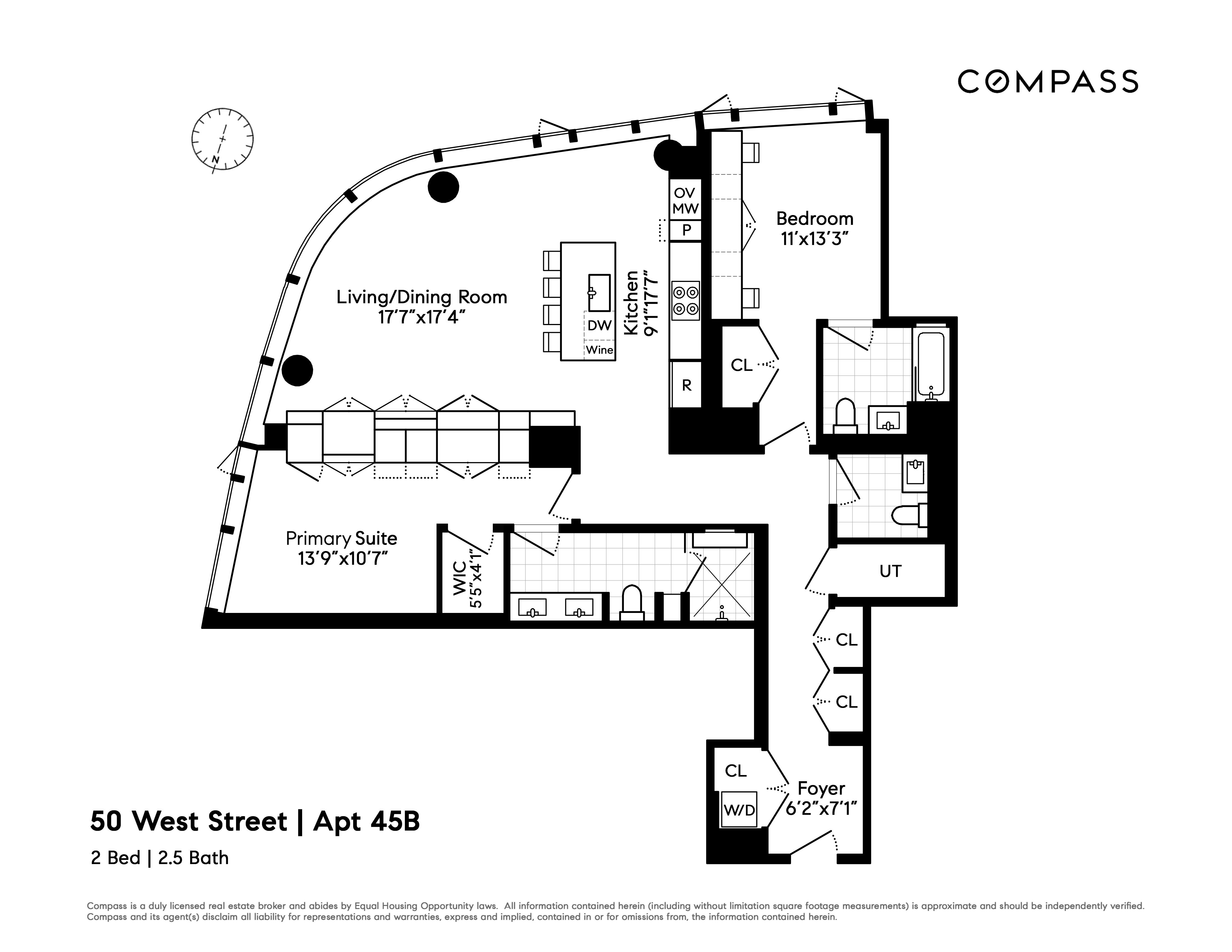 Floorplan for 50 West Street, 45B