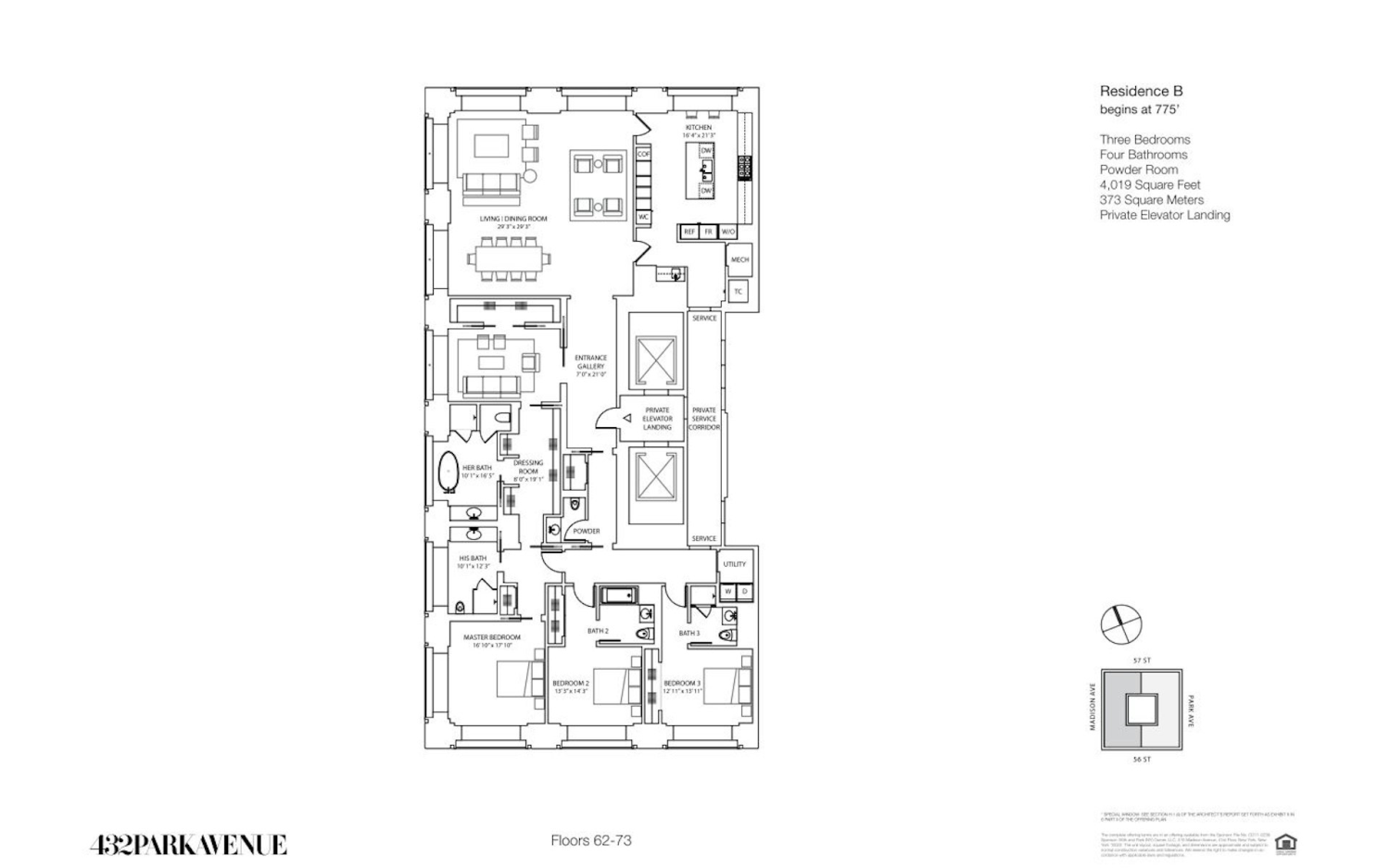 Floorplan for 432 Park Avenue, 71B