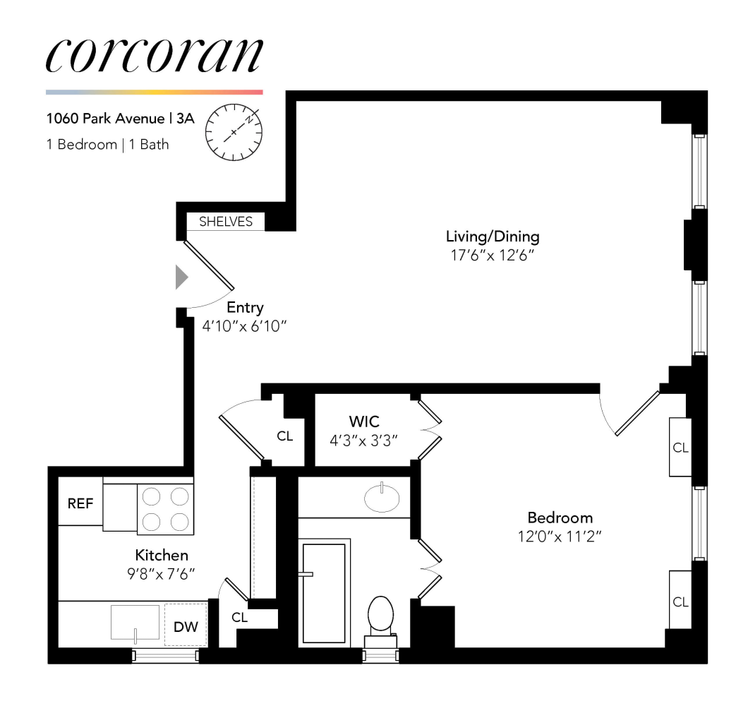 Floorplan for 1060 Park Avenue, 3A