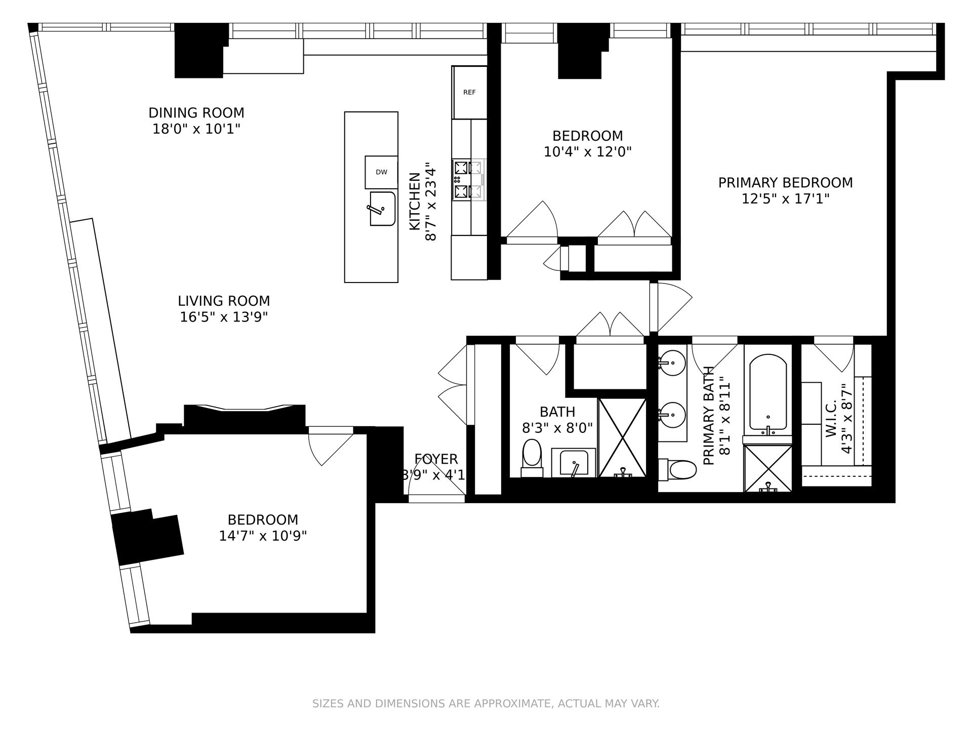 Floorplan for 440 Kent Avenue, 4B