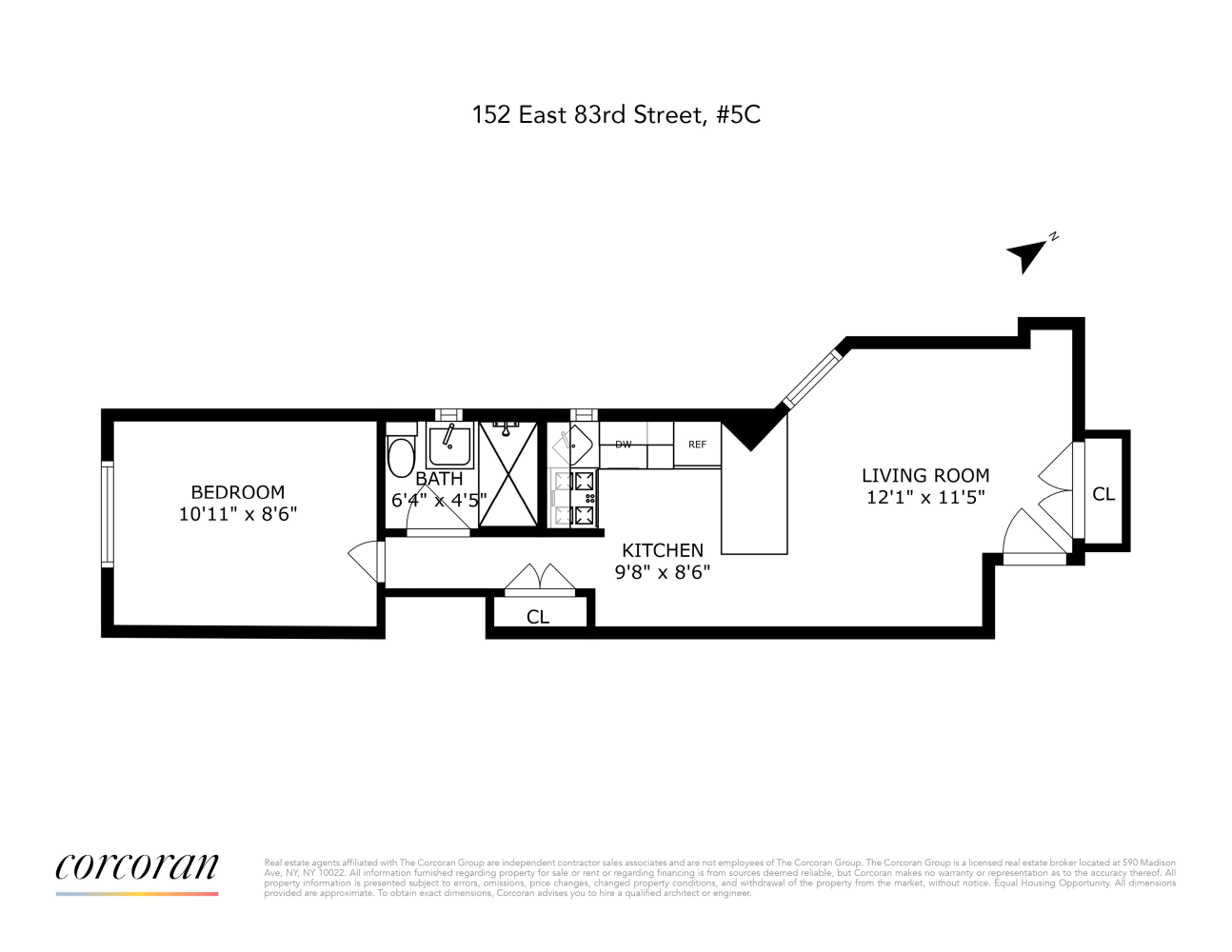 Floorplan for 152 East 83rd Street, 5C
