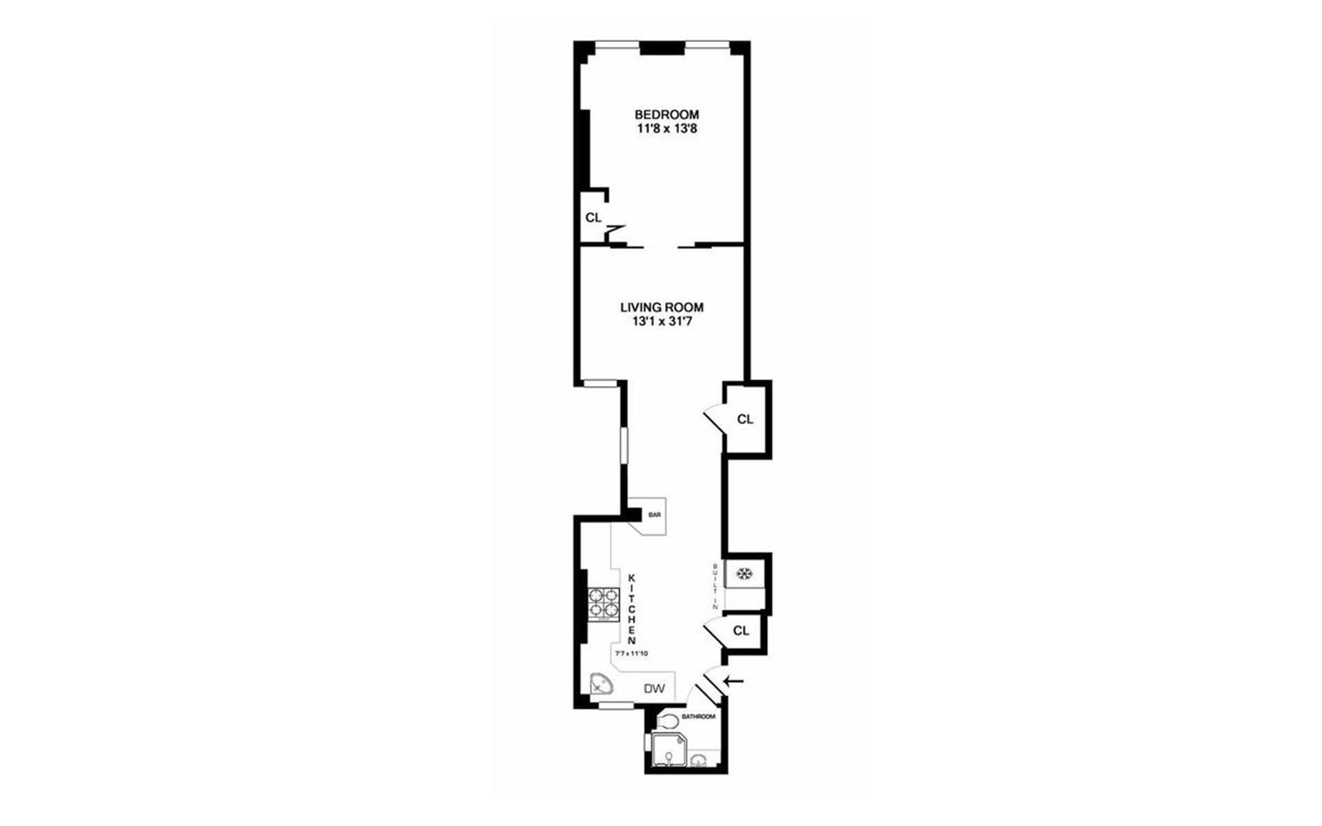 Floorplan for 521 East 83rd Street, 4E