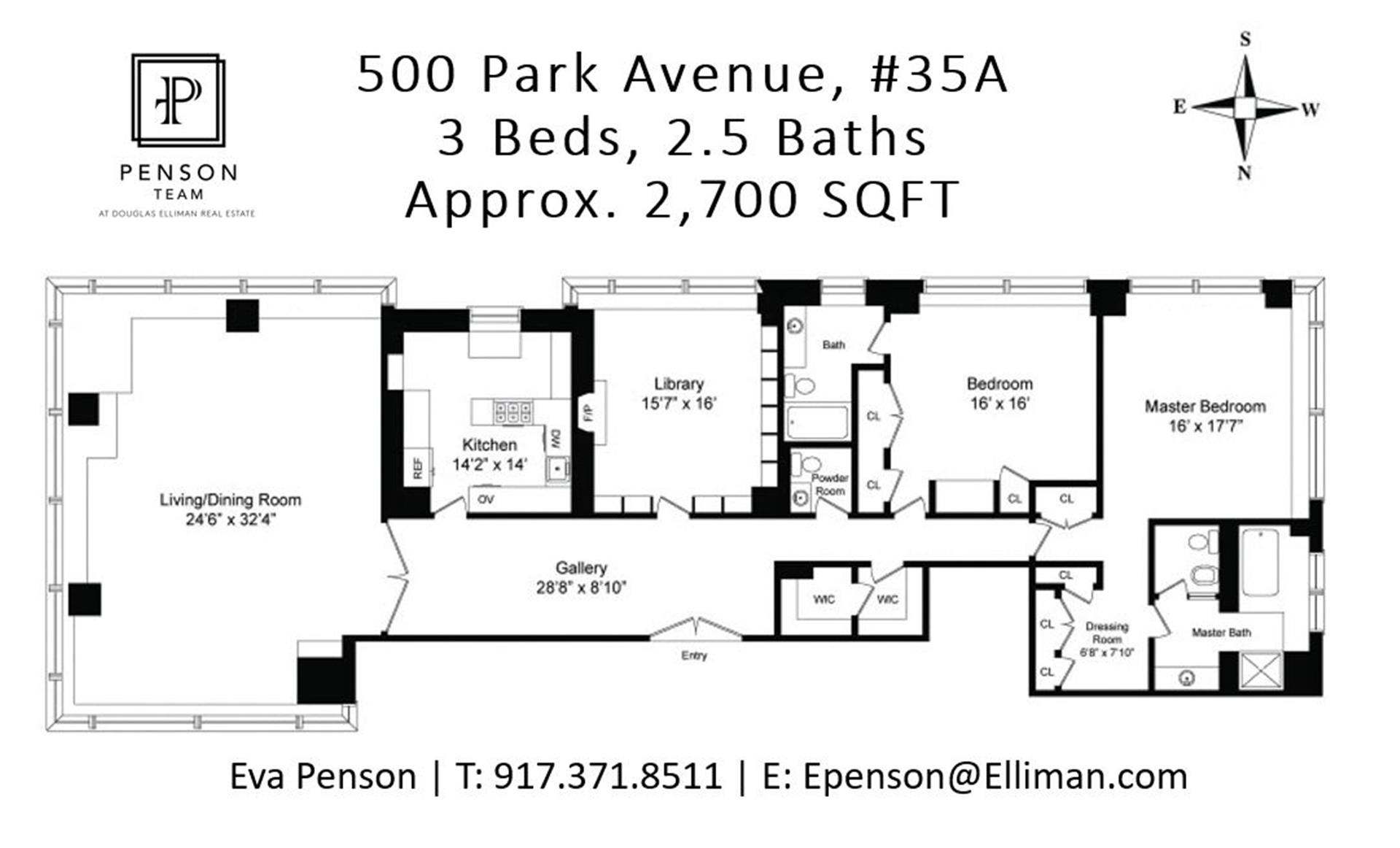 Floorplan for 500 Park Avenue, 35A