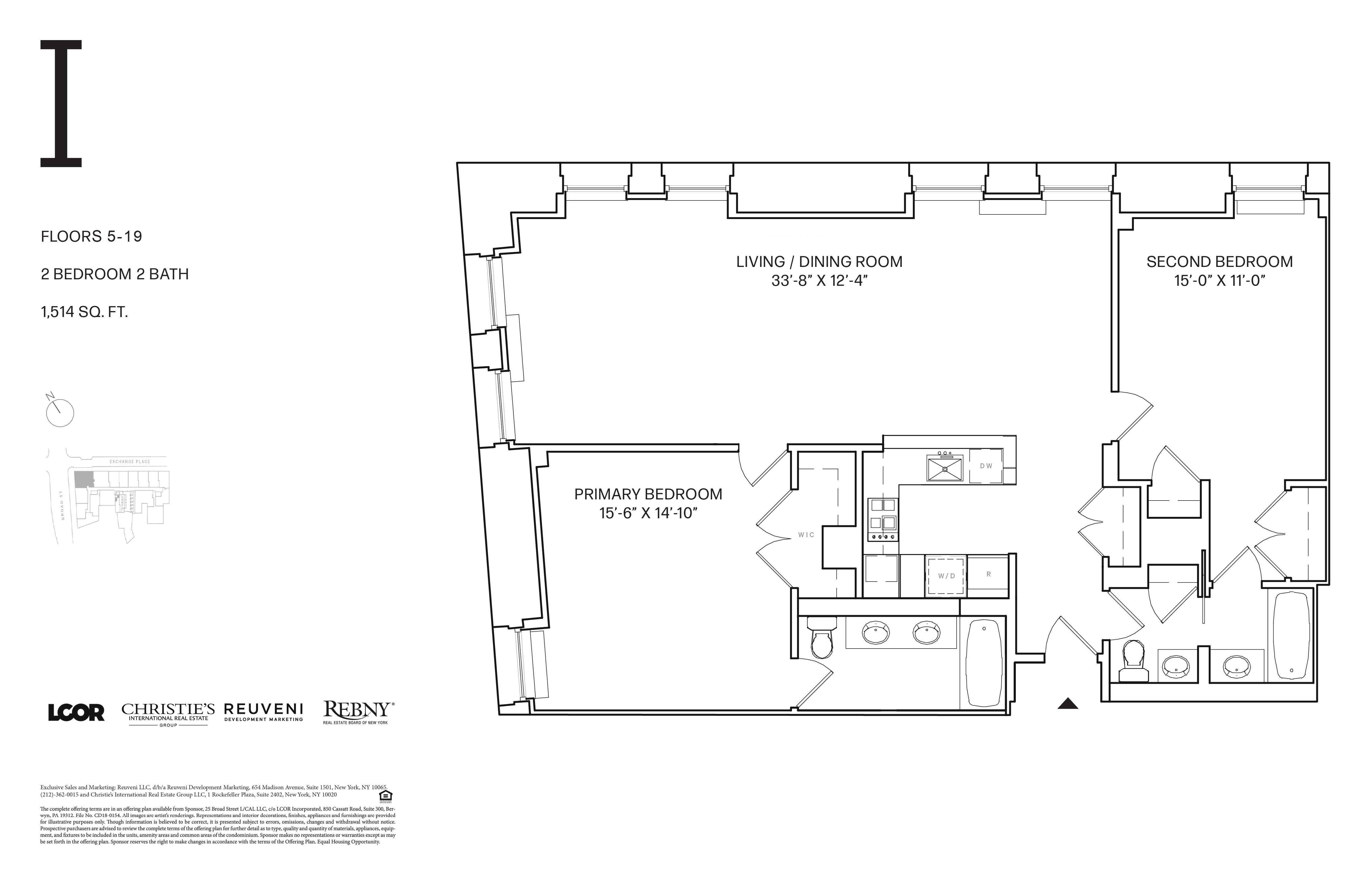 Floorplan for 25 Broad Street, 19-I