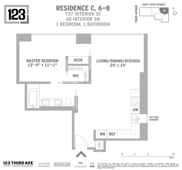 Floorplan for 123 3rd Avenue, 8C