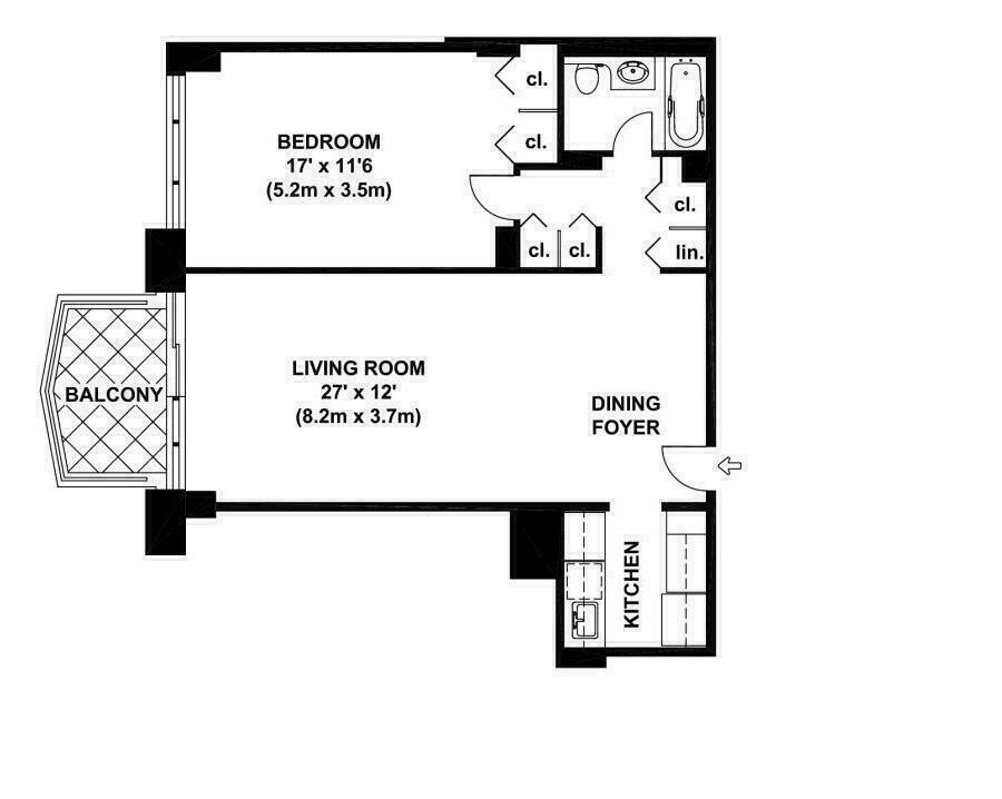 Floorplan for 345 East 80th Street, 12-G