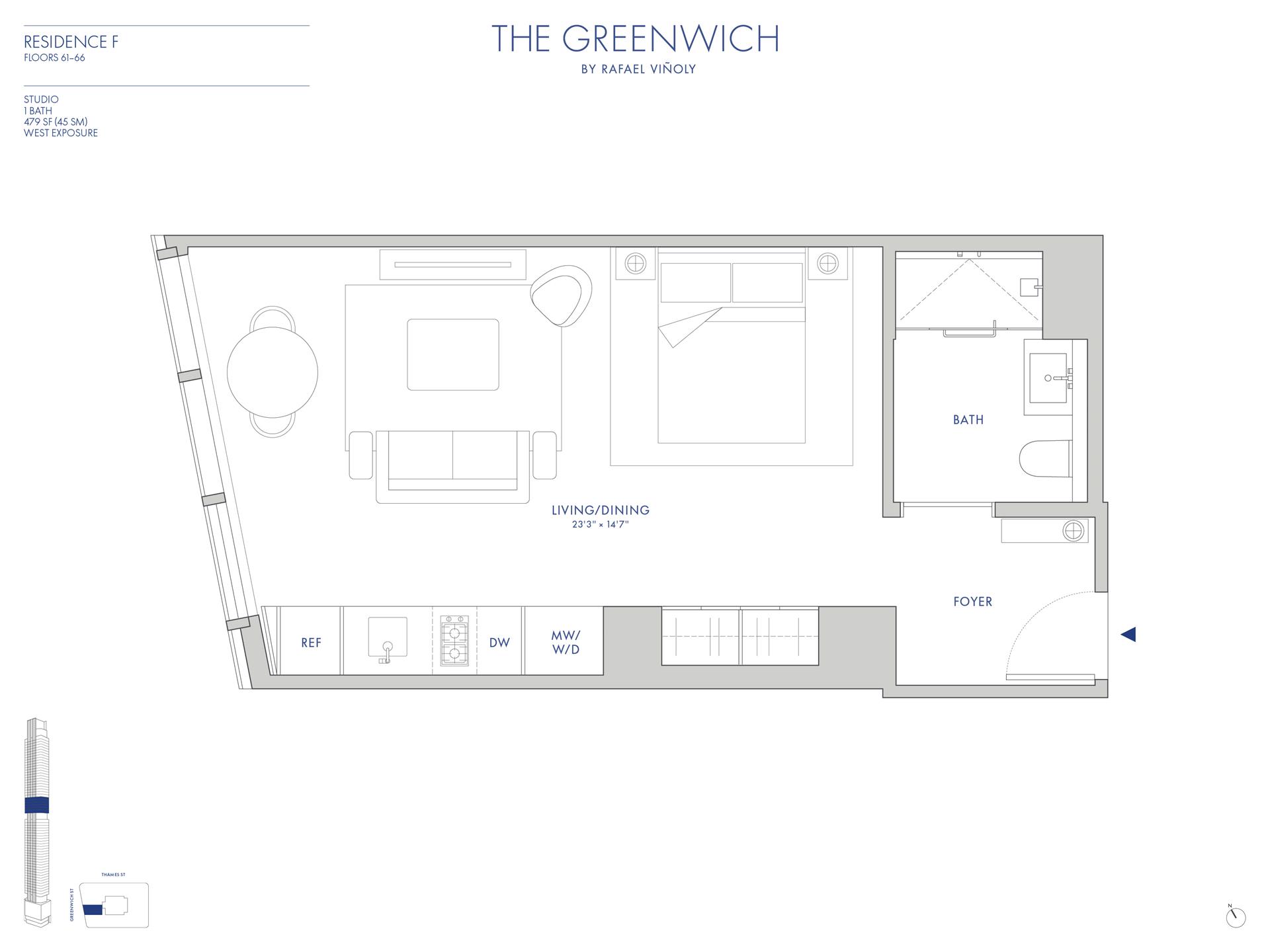 Floorplan for 125 Greenwich Street, 61F
