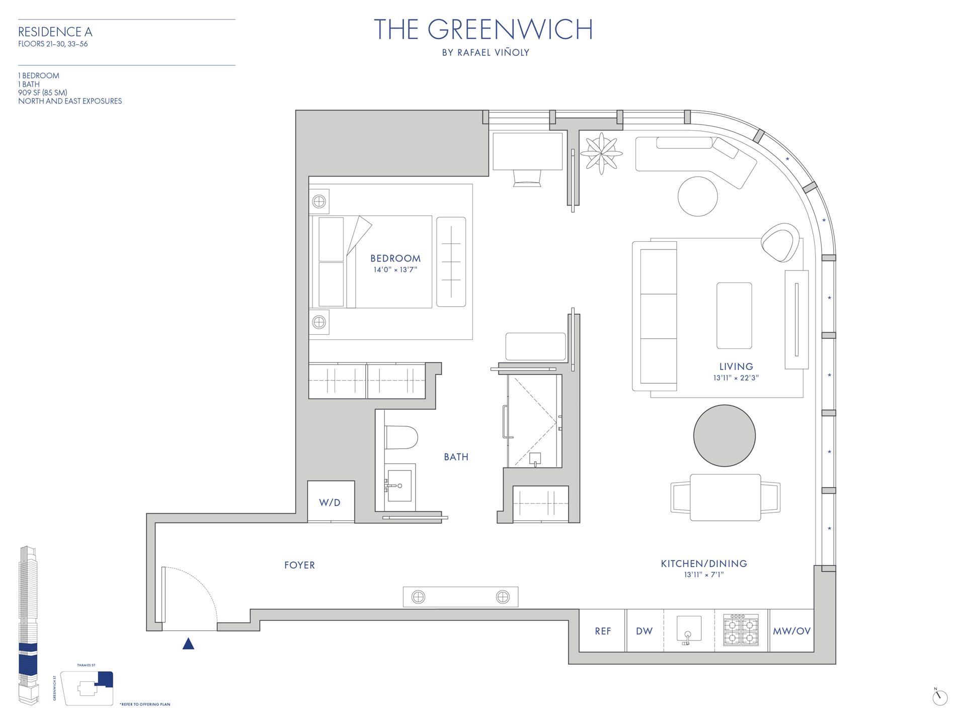 Floorplan for 125 Greenwich Street, 24A