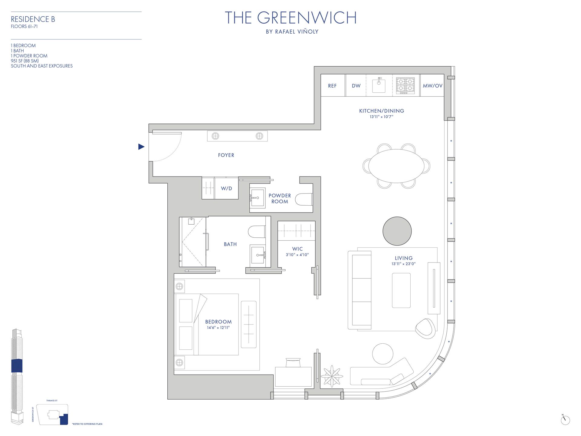 Floorplan for 125 Greenwich Street, 63B