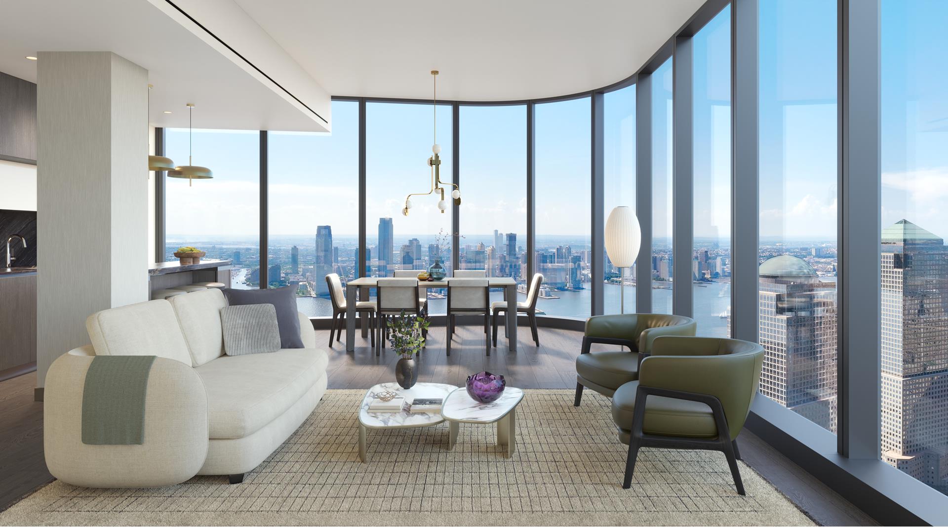 125 Greenwich Street 68D, Financial District, Downtown, NYC - 1 Bedrooms  
1.5 Bathrooms  
3 Rooms - 
