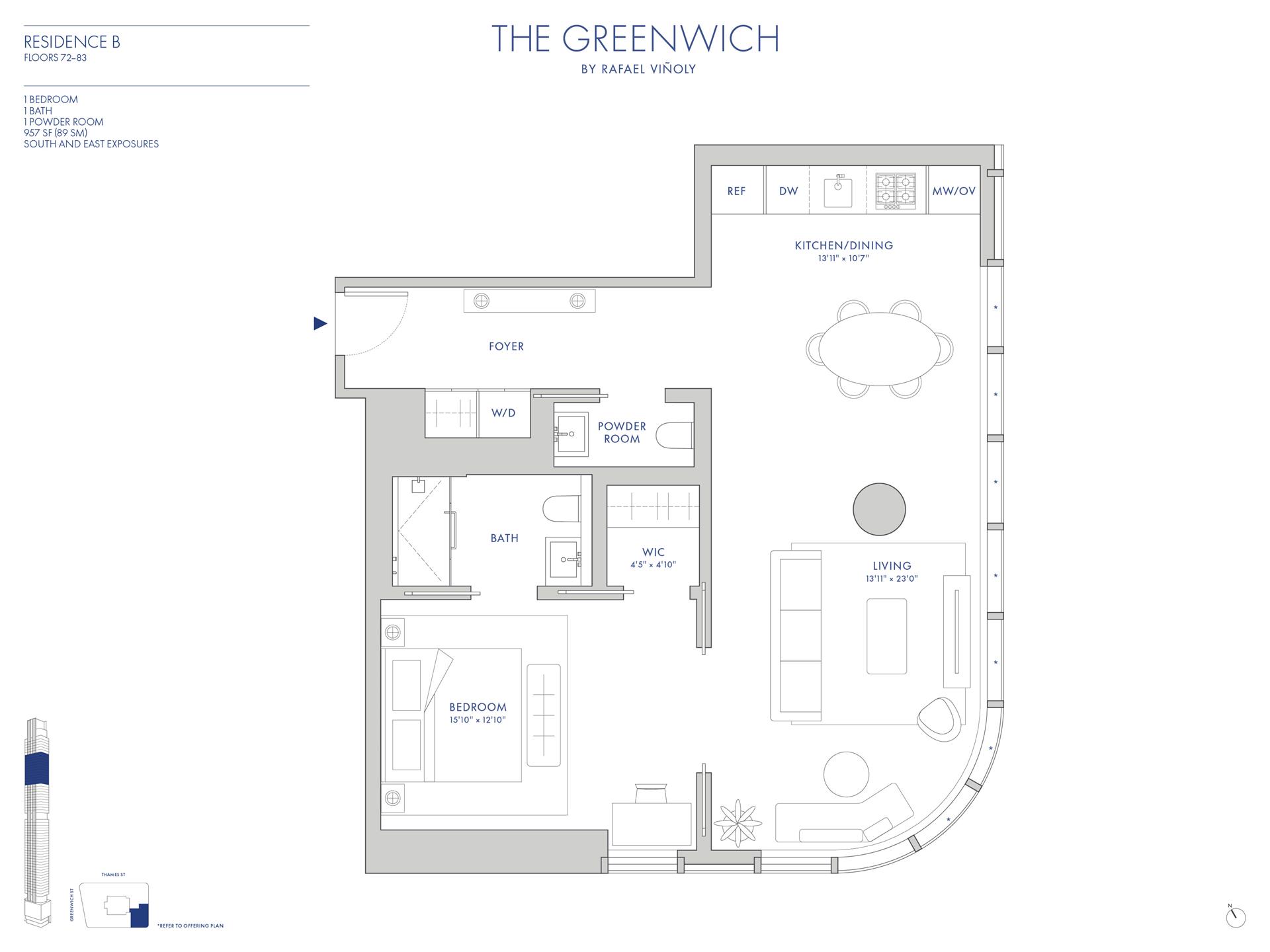 Floorplan for 125 Greenwich Street, 74B