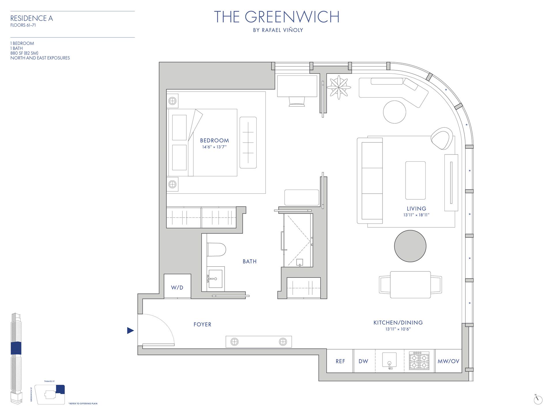 Floorplan for 125 Greenwich Street, 71A
