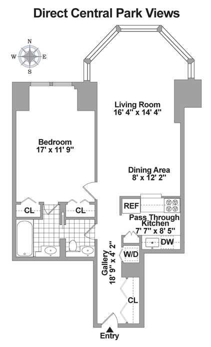 Floorplan for 301 West 57th Street, 11B