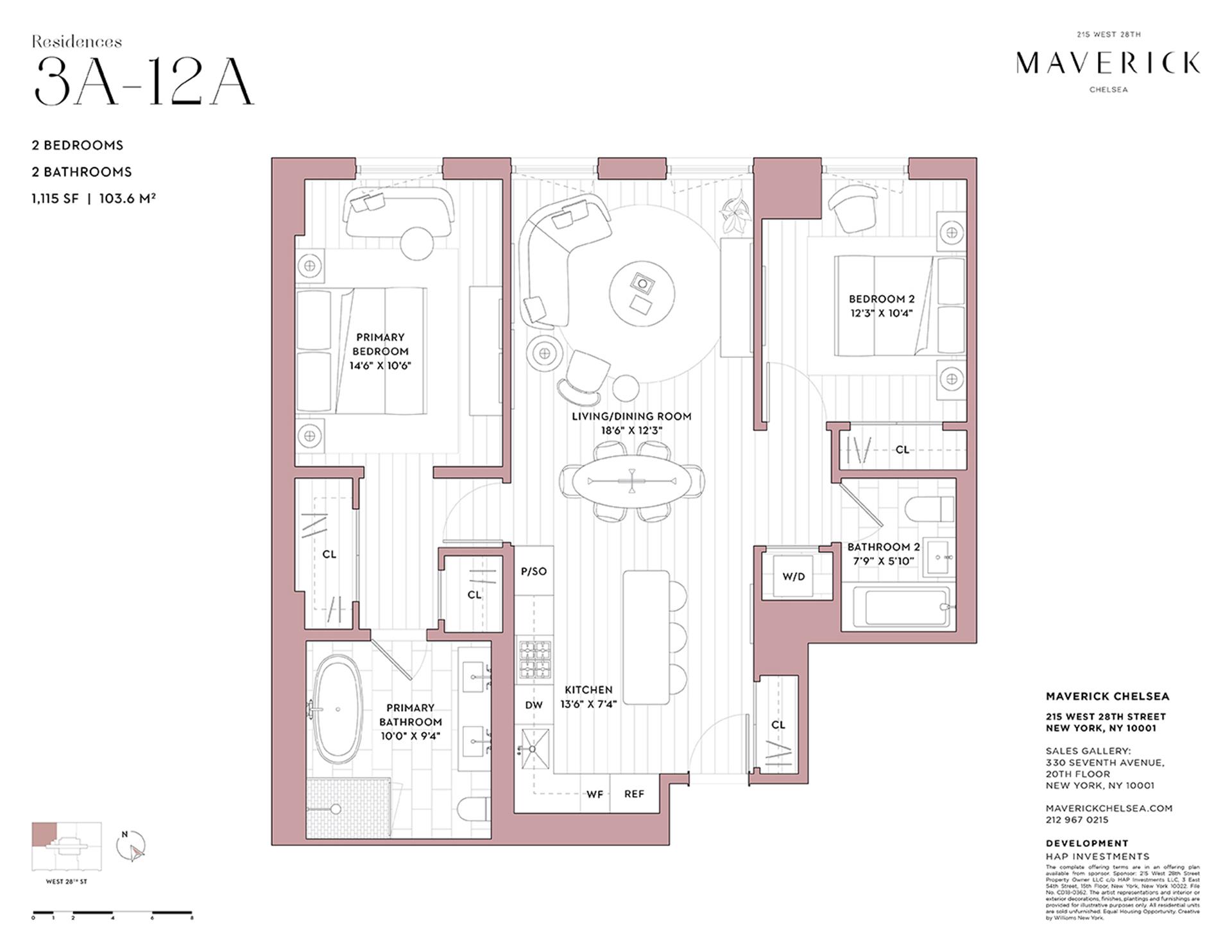 Floorplan for 215 West 28th Street, 11A