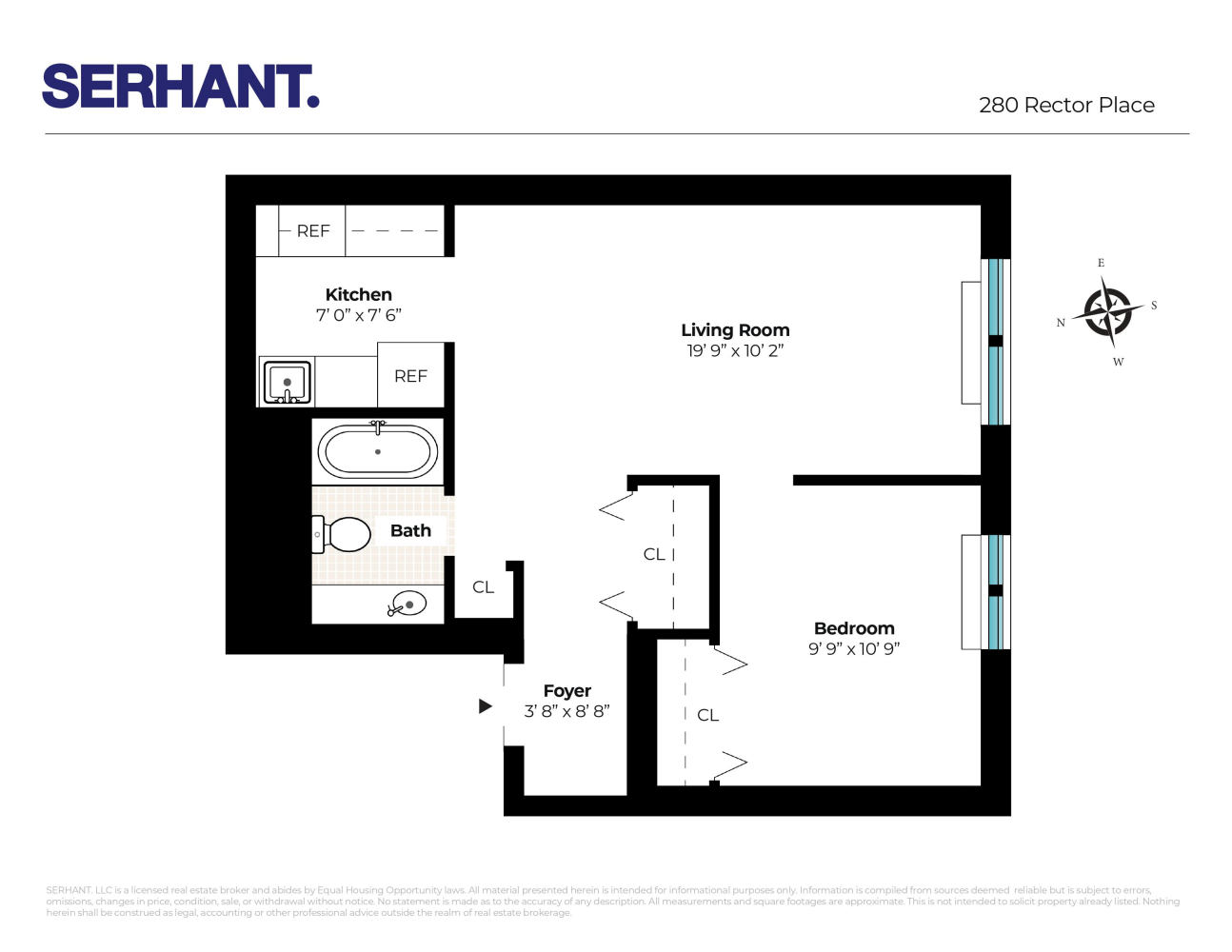 Floorplan for 280 Rector Place, 7L