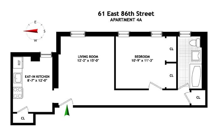 Floorplan for 61 East 86th Street, 4-A