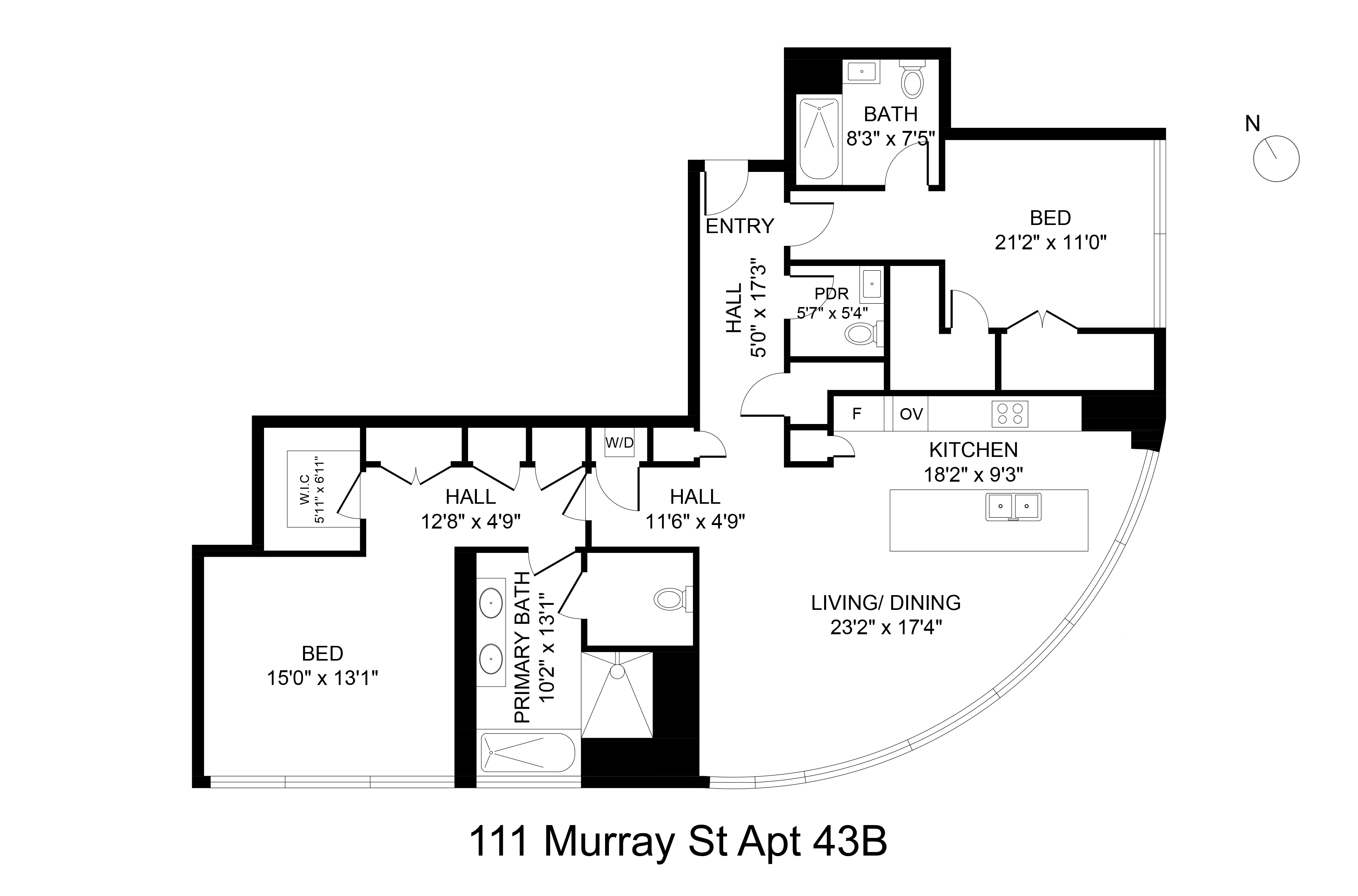 Floorplan for 111 Murray Street, 43B