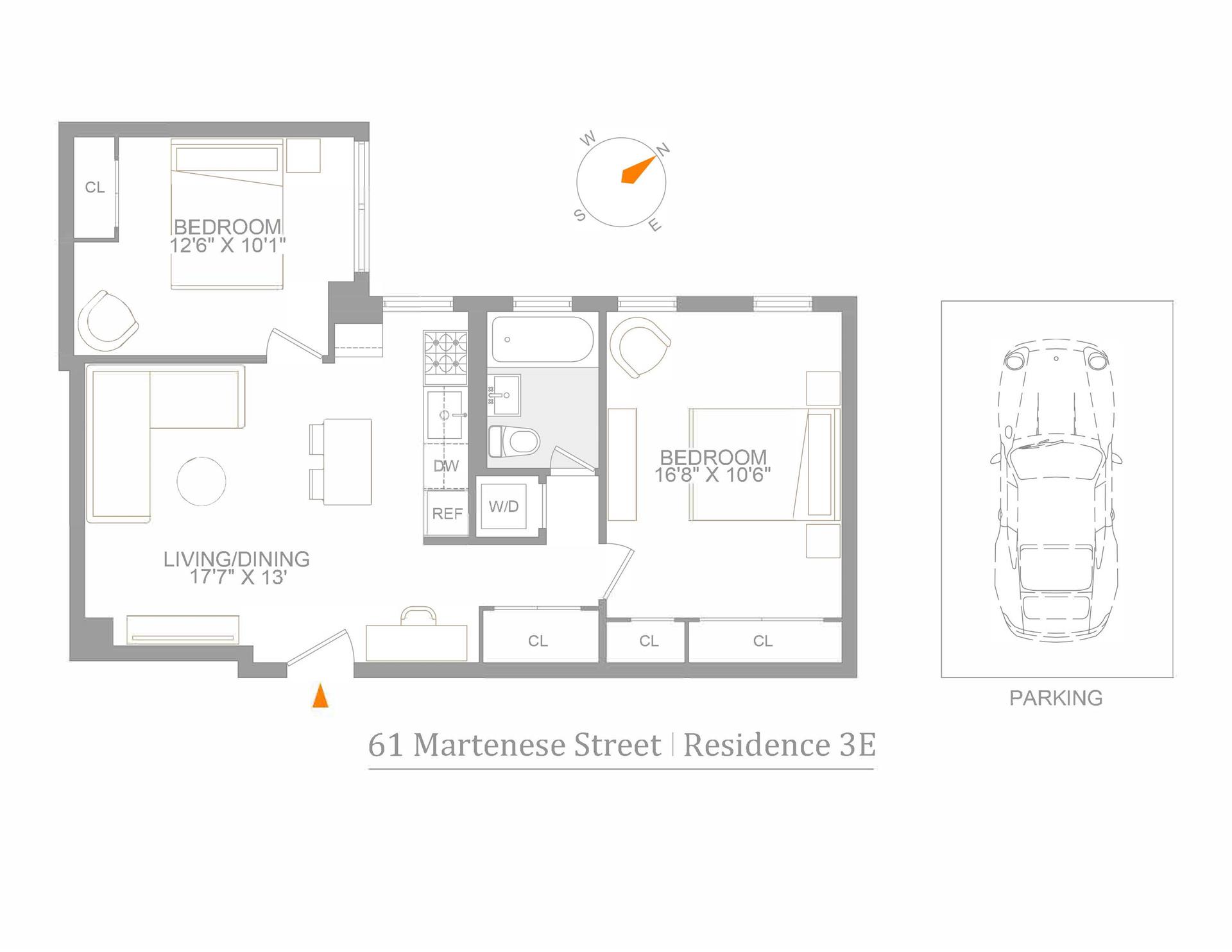 Floorplan for 61 Martense Street, 3E