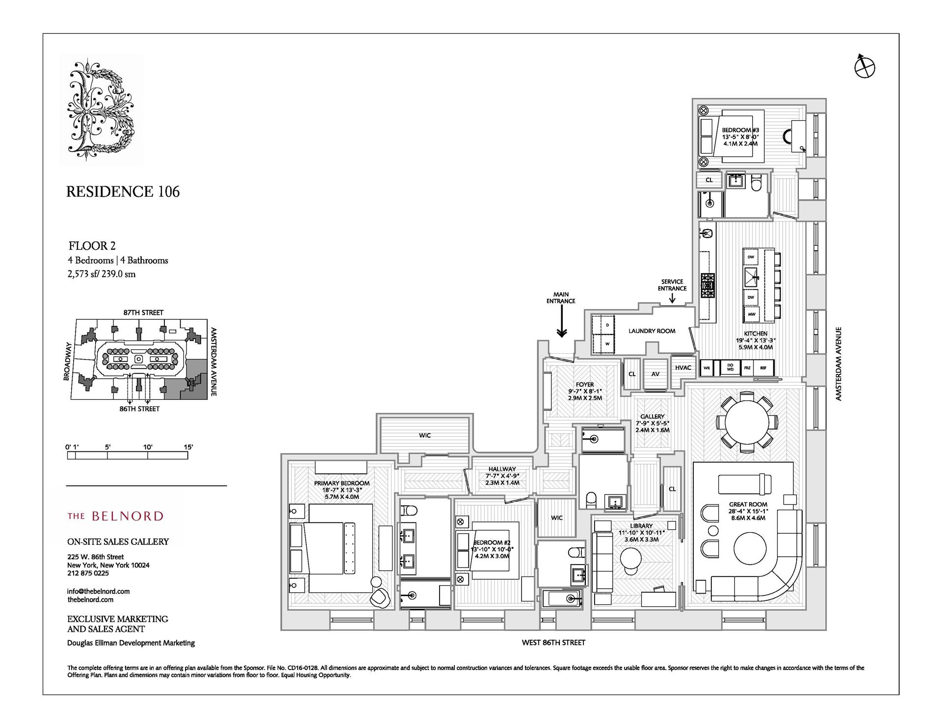 Floorplan for 225 West 86th Street, 106