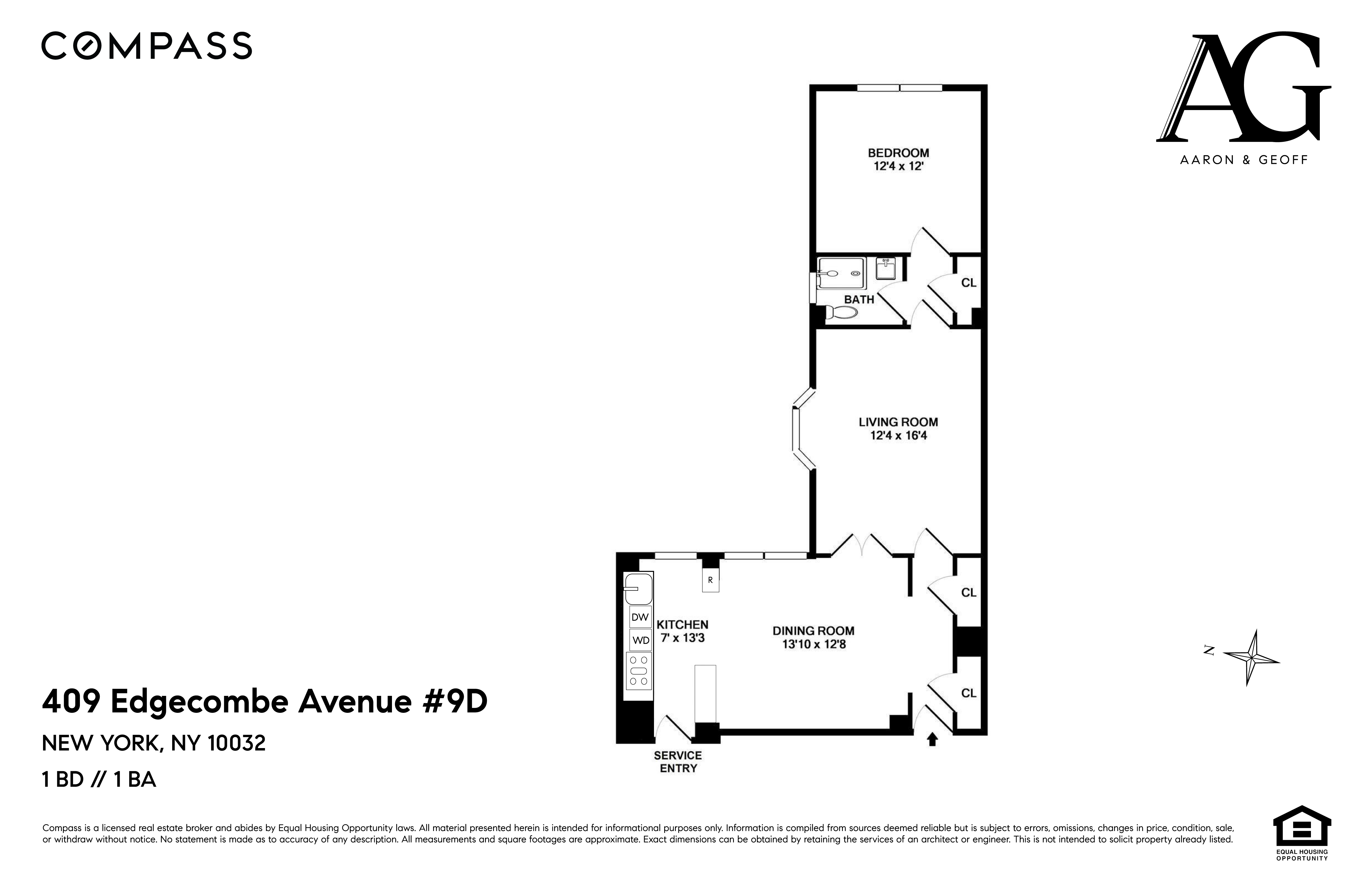 Floorplan for 409 Edgecombe Avenue, 9D
