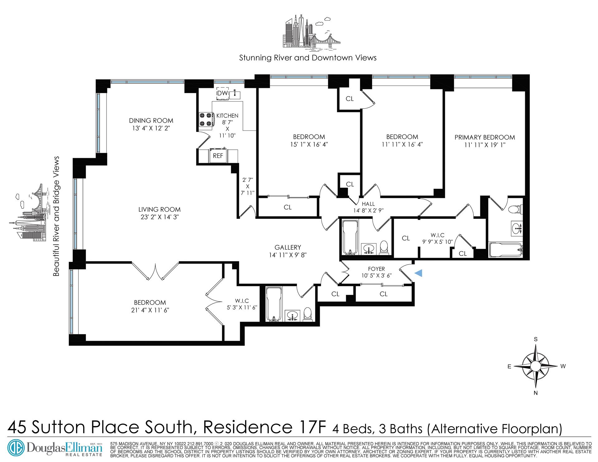 Floorplan for 45 Sutton Place, 17FSPL