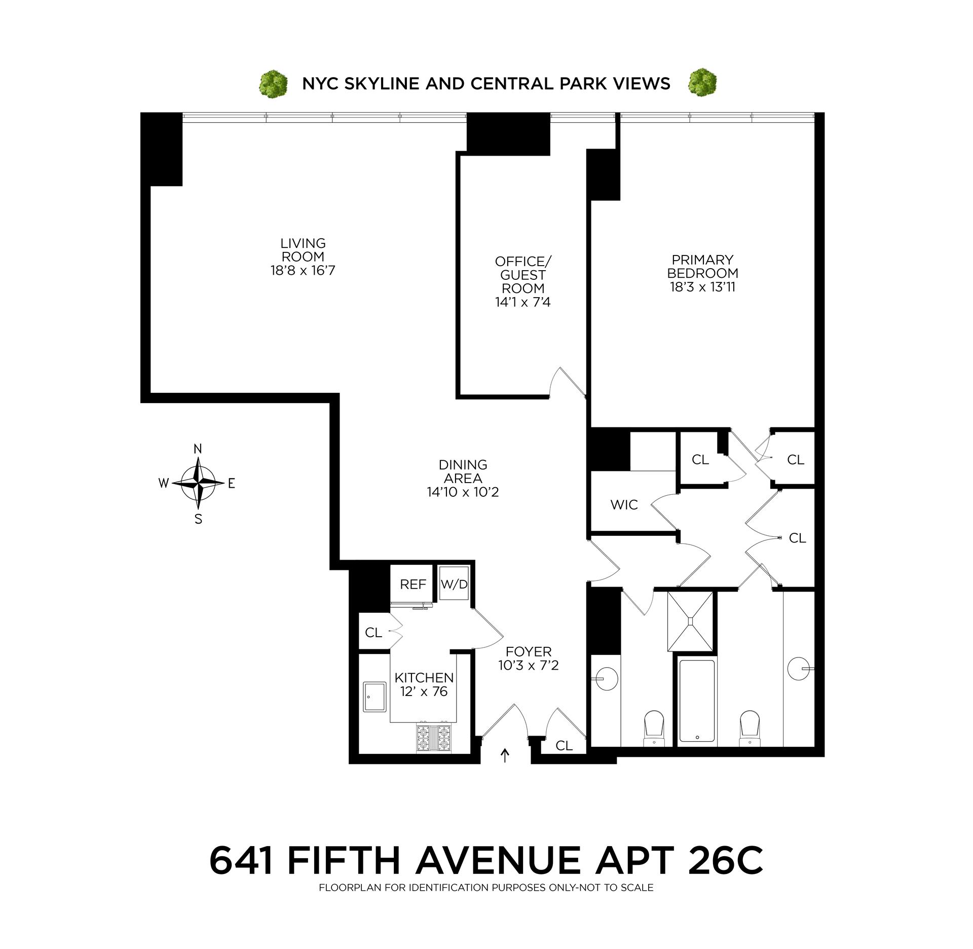 Floorplan for 641 5th Avenue, 26C