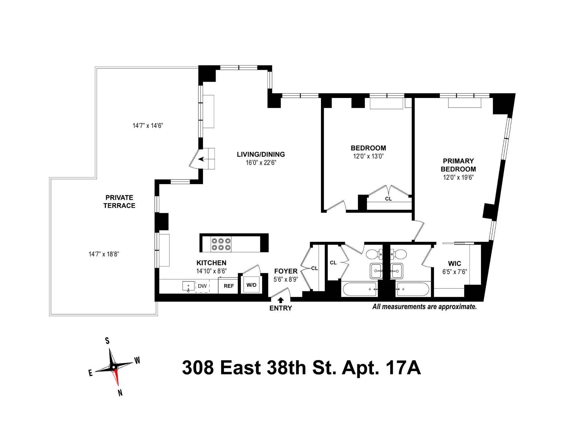 Floorplan for 308 East 38th Street, 17A