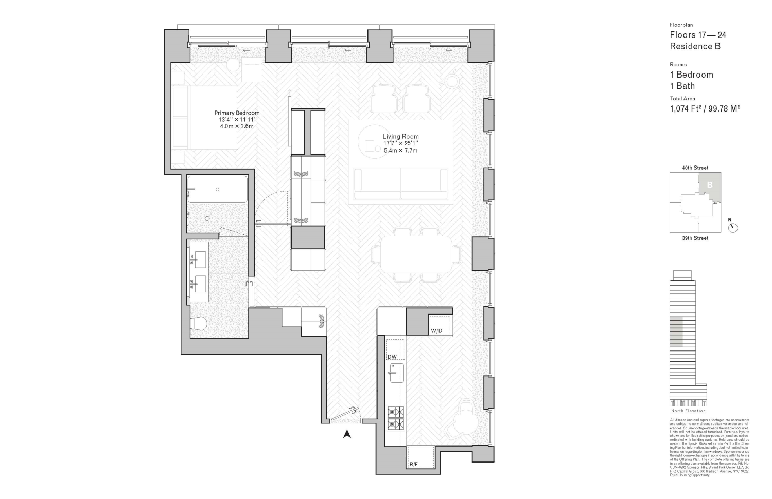 Floorplan for 16 West 40th Street, 22B