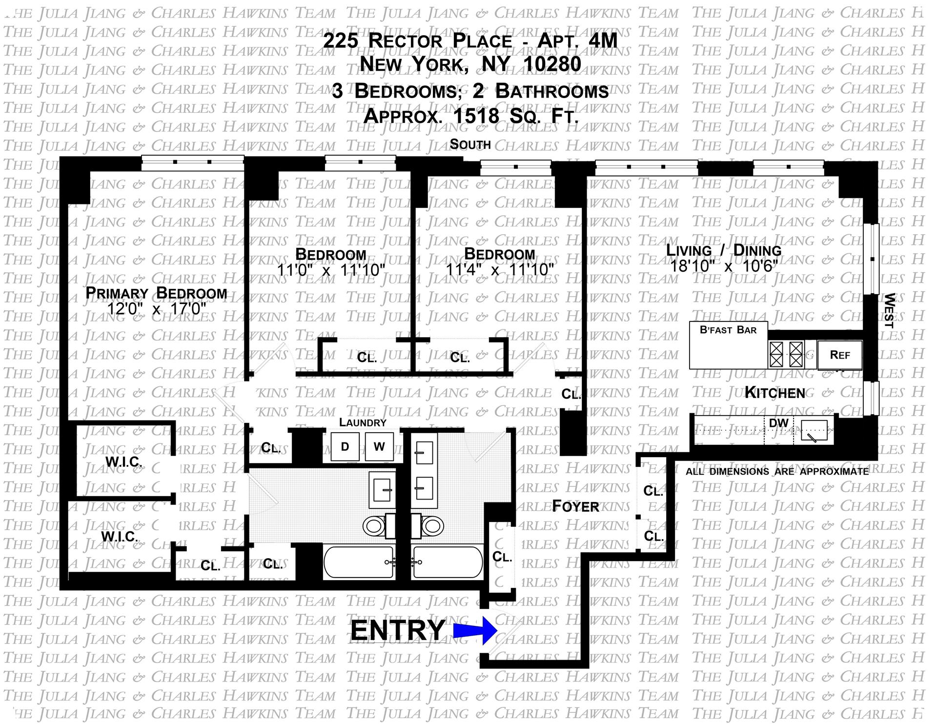 Floorplan for 225 Rector Place, 4M